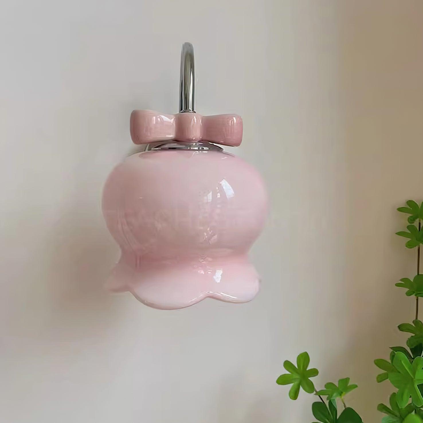 Wall Lamp Bow Accent Bell Glass Shade Playful Modern Kids Room - Neutralighting