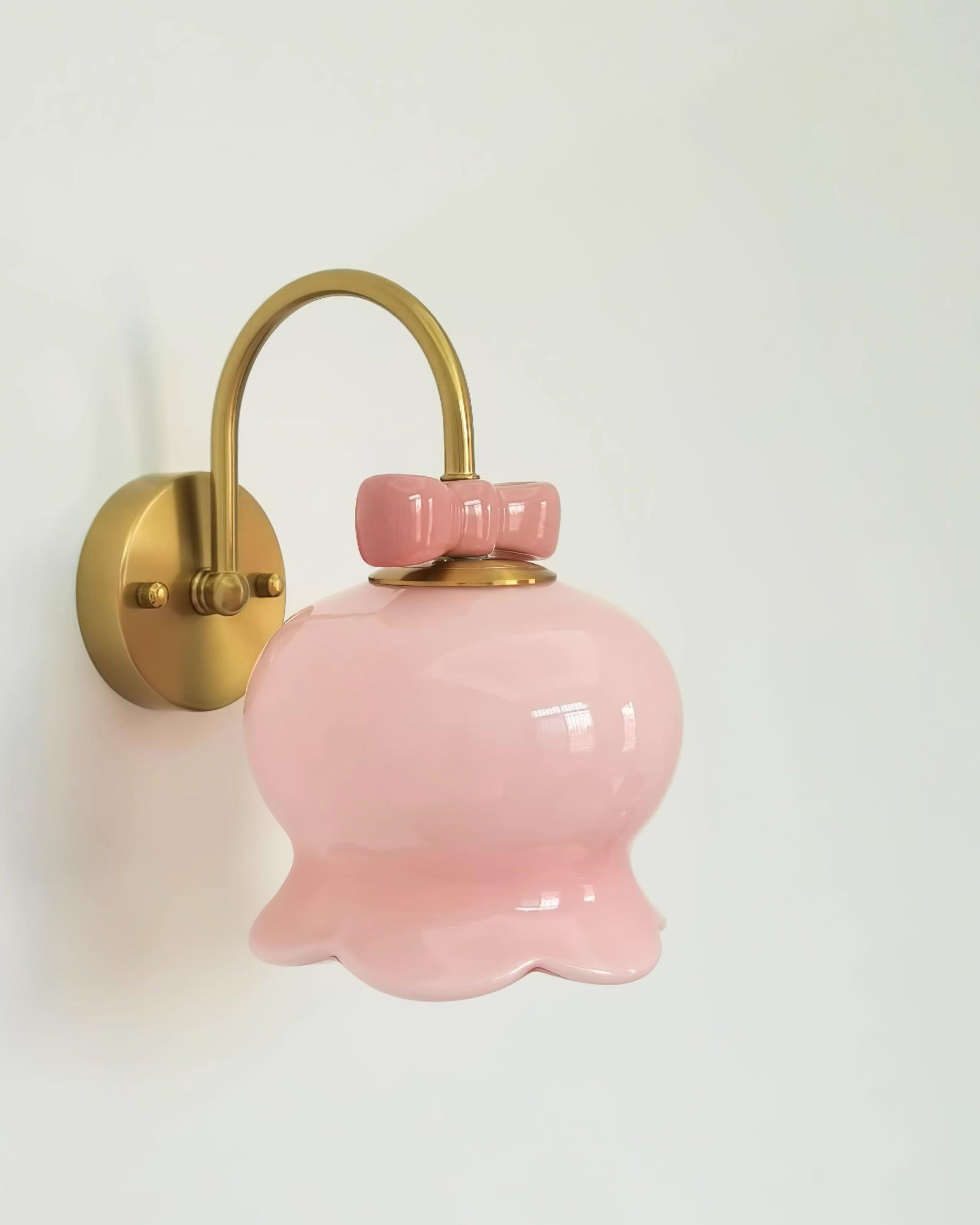 Wall Lamp Bow Accent Bell Glass Shade Playful Modern Kids Room - Neutralighting