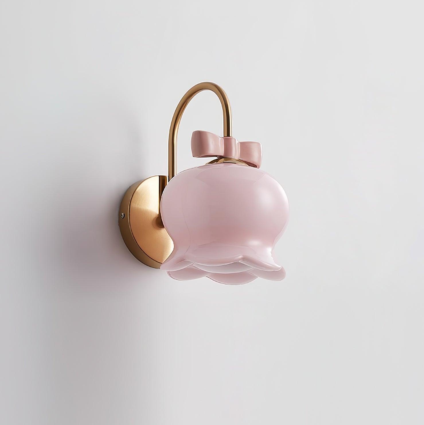 Wall Lamp Bow Accent Bell Glass Shade Playful Modern Kids Room - Neutralighting