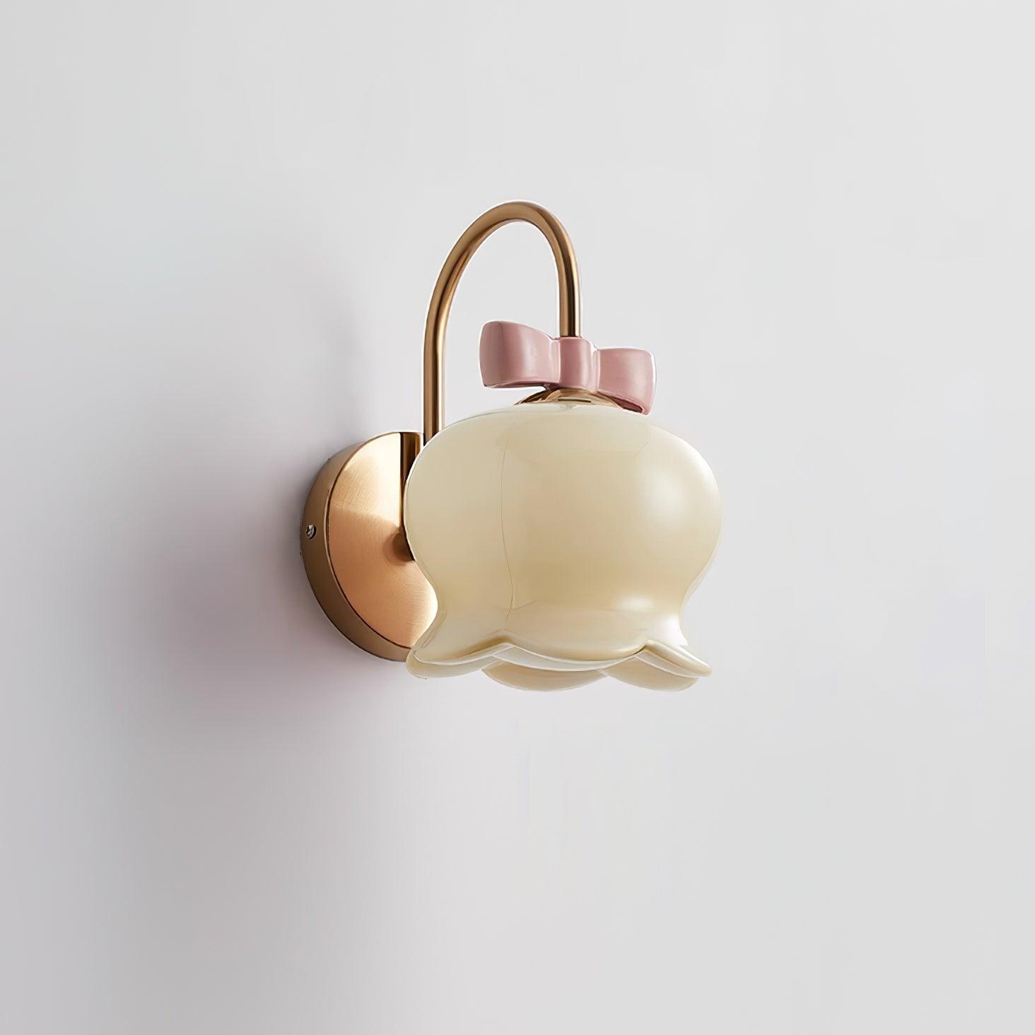 Wall Lamp Bow Accent Bell Glass Shade Playful Modern Kids Room - Neutralighting