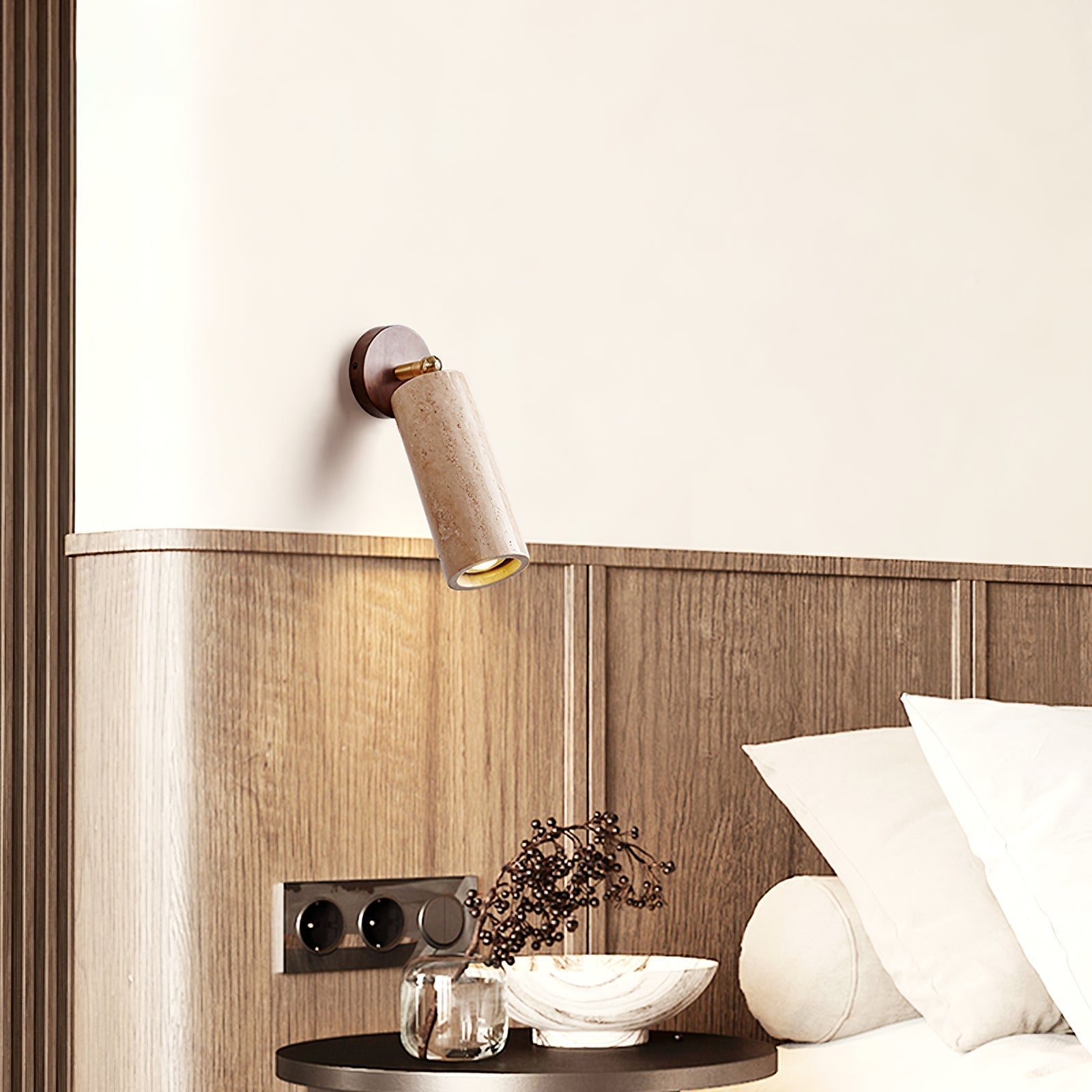 Erzorus Minimalist Travertine Wall Light - Neutralighting