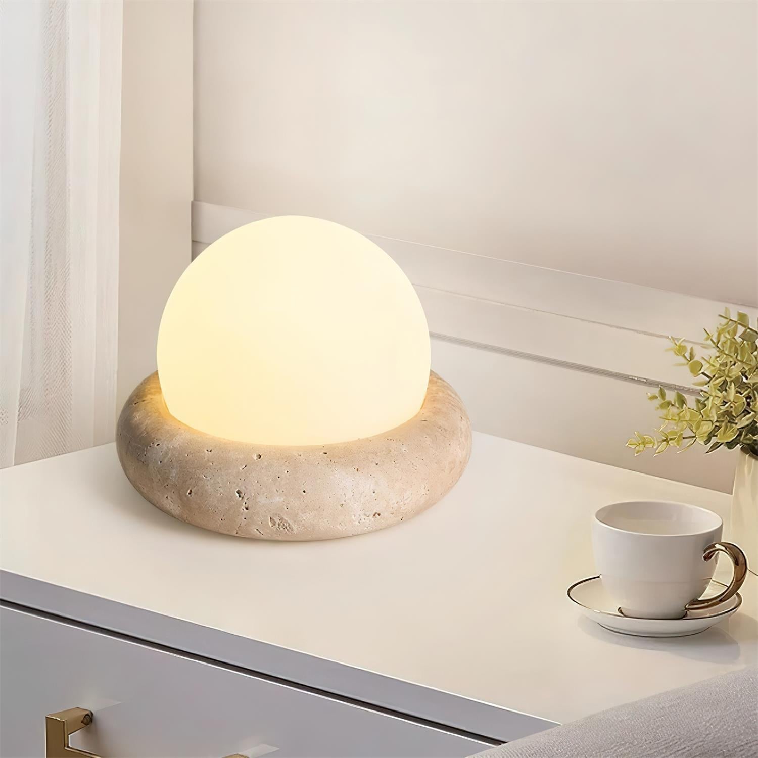 Riita Travertine Globe Table Lamp Mini Maga - Neutralighting