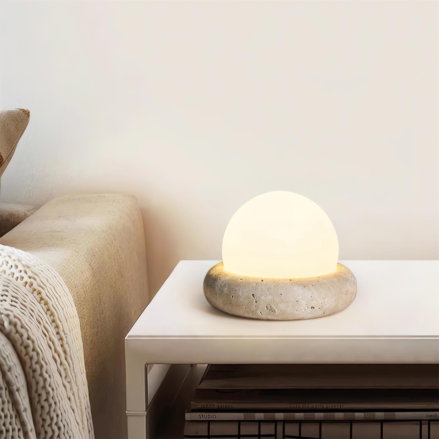 Riita Travertine Globe Table Lamp Mini Maga - Neutralighting