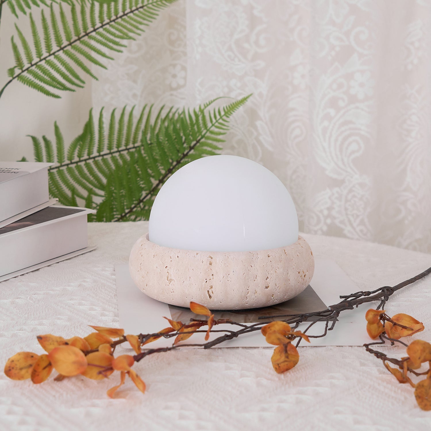 Riita Travertine Globe Table Lamp Mini Maga - Neutralighting
