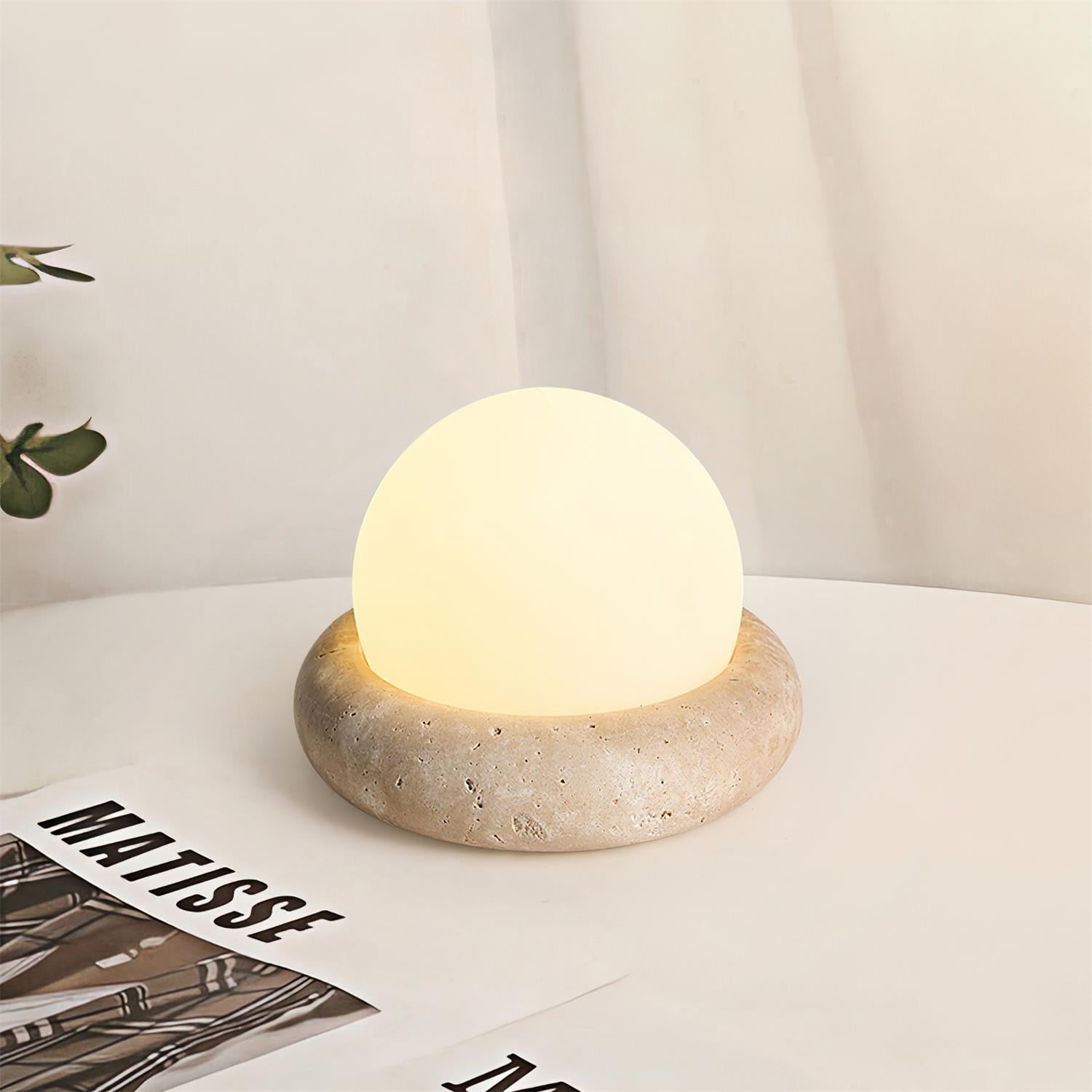 Riita Travertine Globe Table Lamp Mini Maga - Neutralighting