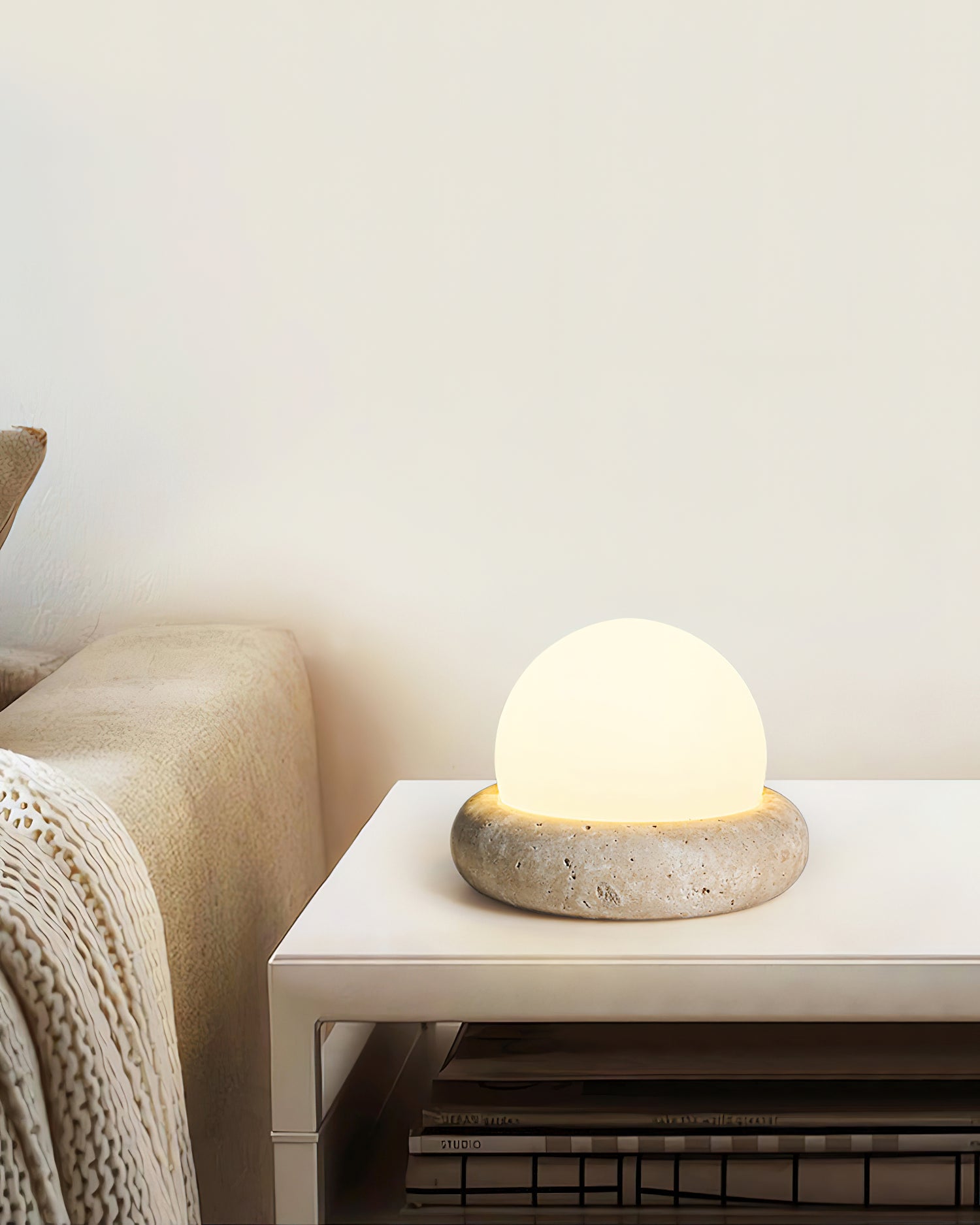 Riita Travertine Globe Table Lamp Mini Maga - Neutralighting