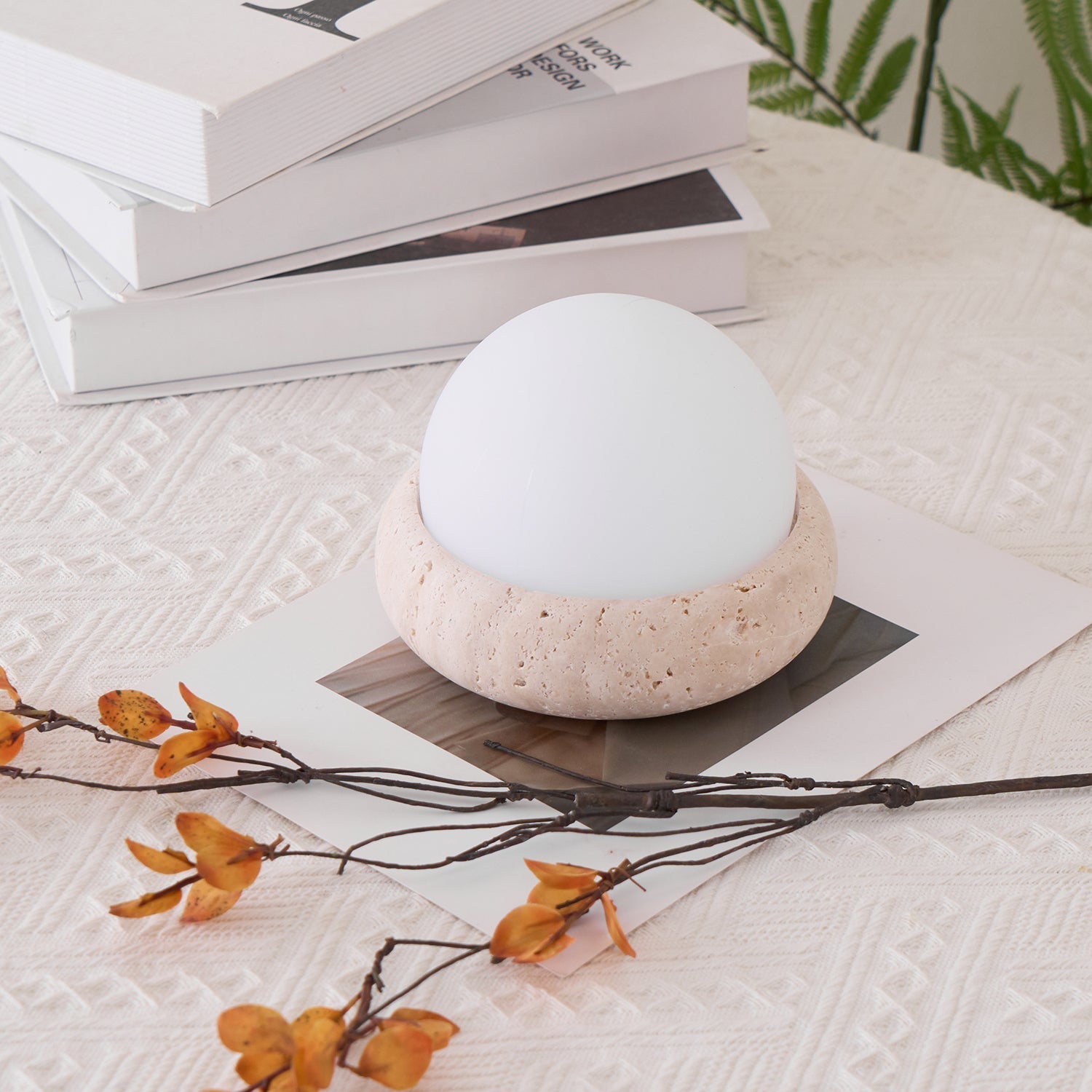 Riita Travertine Globe Table Lamp Mini Maga - Neutralighting