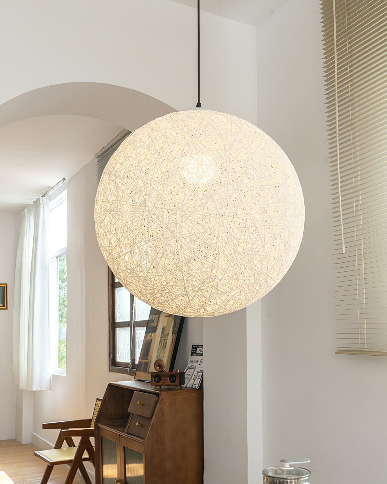 Pendant Light Hemp Rattan Sphere Bohemian - Neutralighting