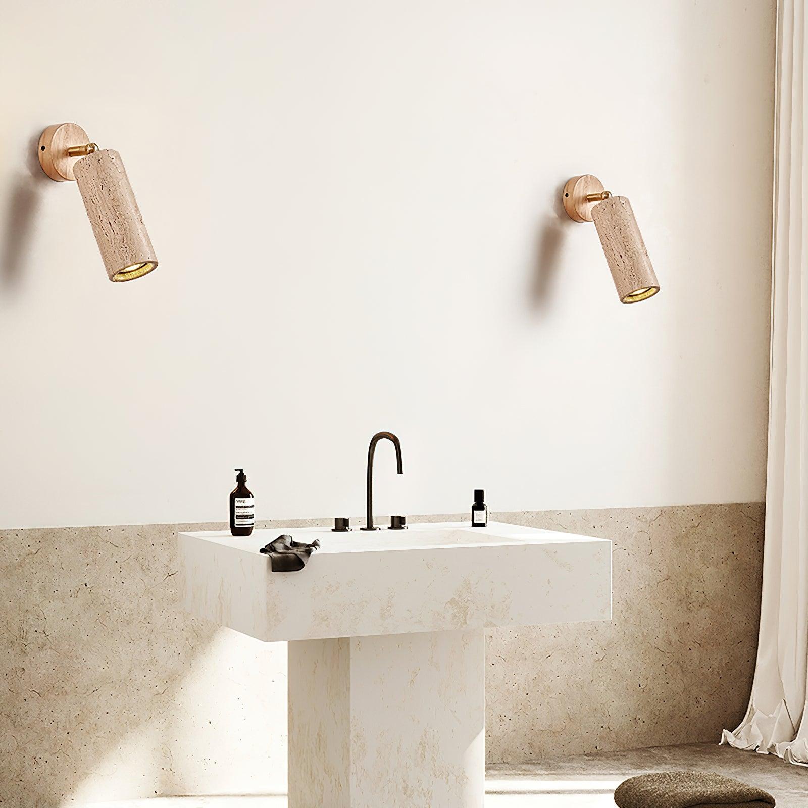 Travion Adjustable Travertine Wall Sconce - Neutralighting