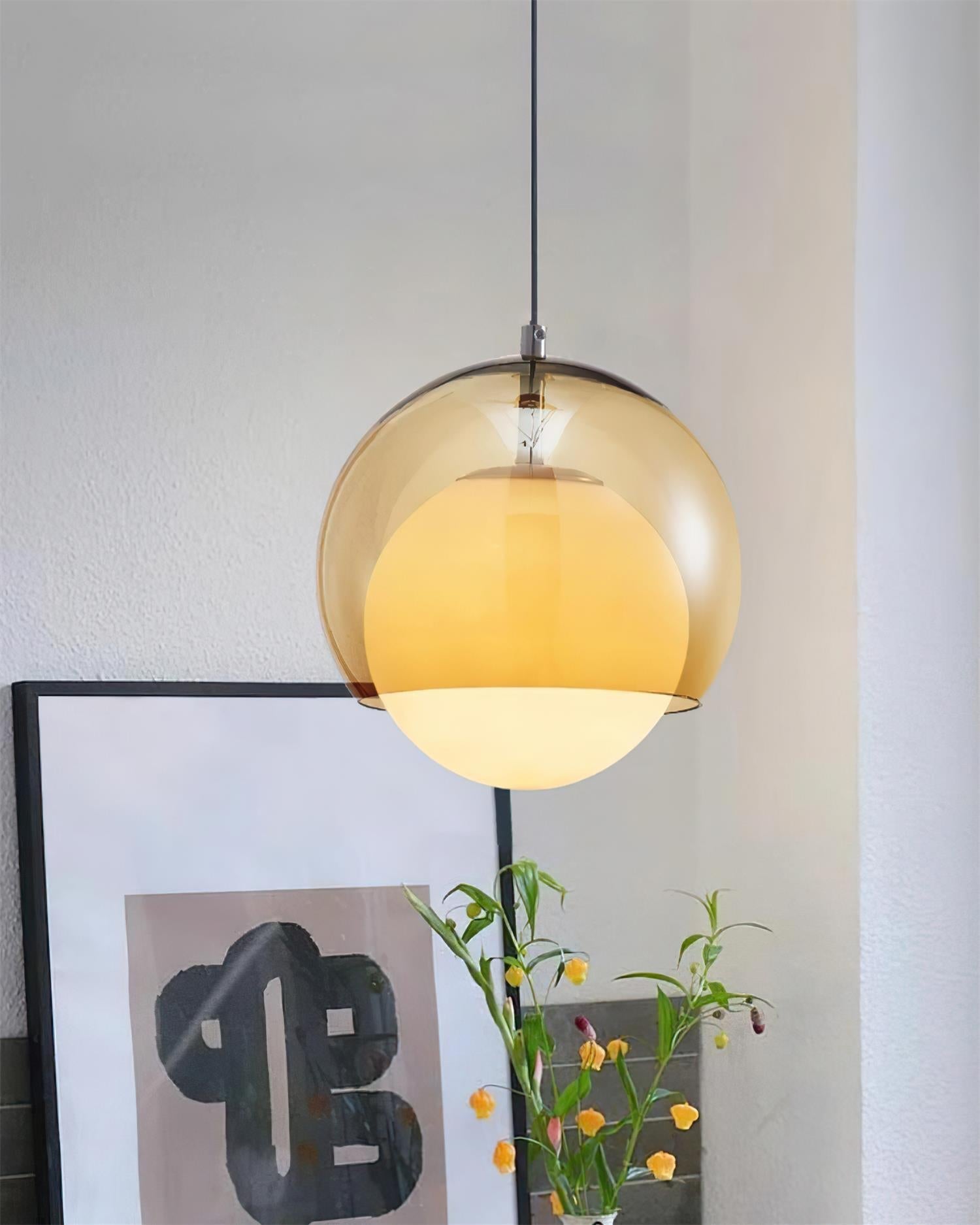 Pendant Light Double Globe Shade Glass Modern Minimalist Ambient - Neutralighting