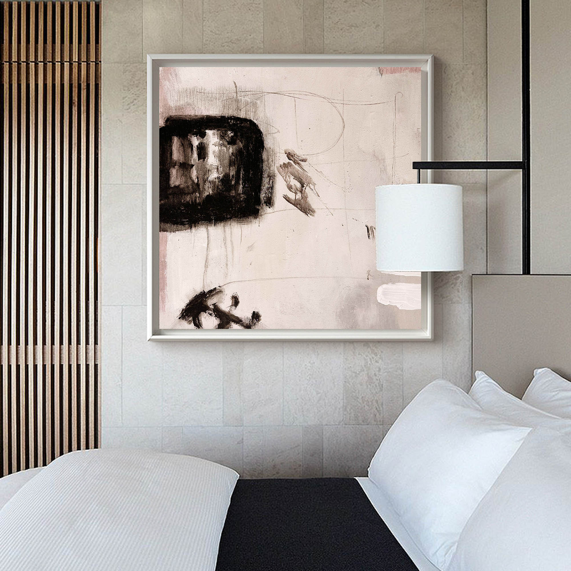Black Beige Minimalist Abstract Painting