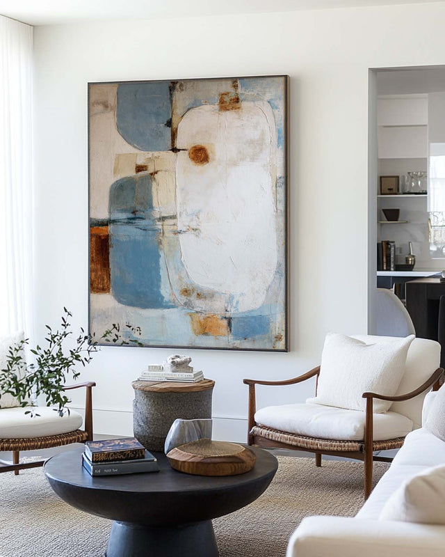 Wabi-Sabi Abstract Geometric Painting