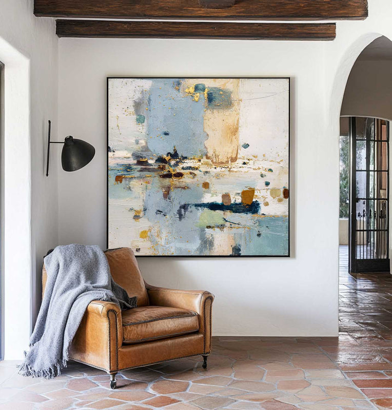 Luxury Abstract Oil Painting Gold Leaf