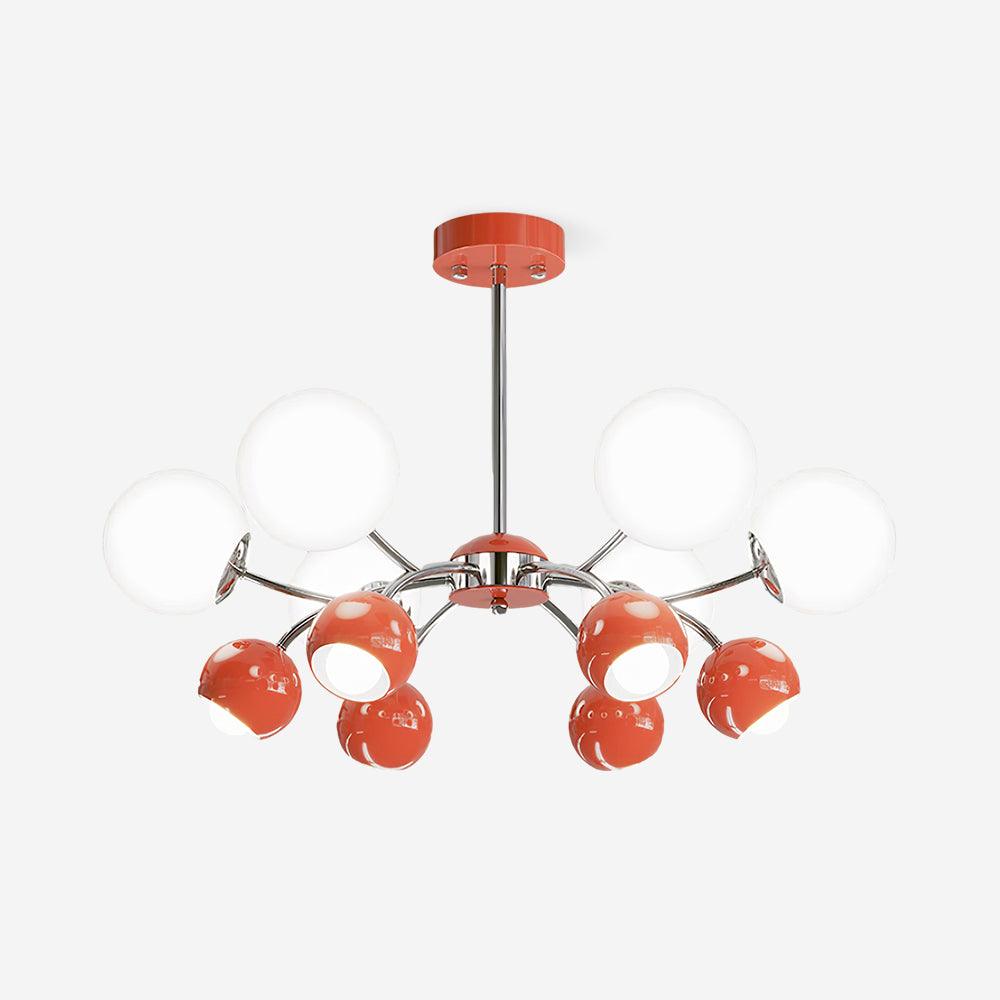 Chandelier Glass Metal Dome Petal Shades Minimalist Ambient Glow - Neutralighting