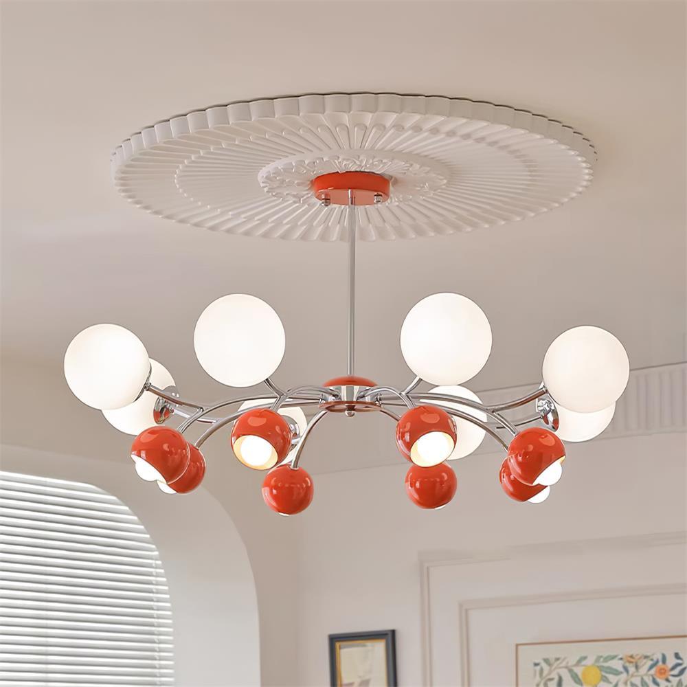 Chandelier Glass Metal Dome Petal Shades Minimalist Ambient Glow - Neutralighting
