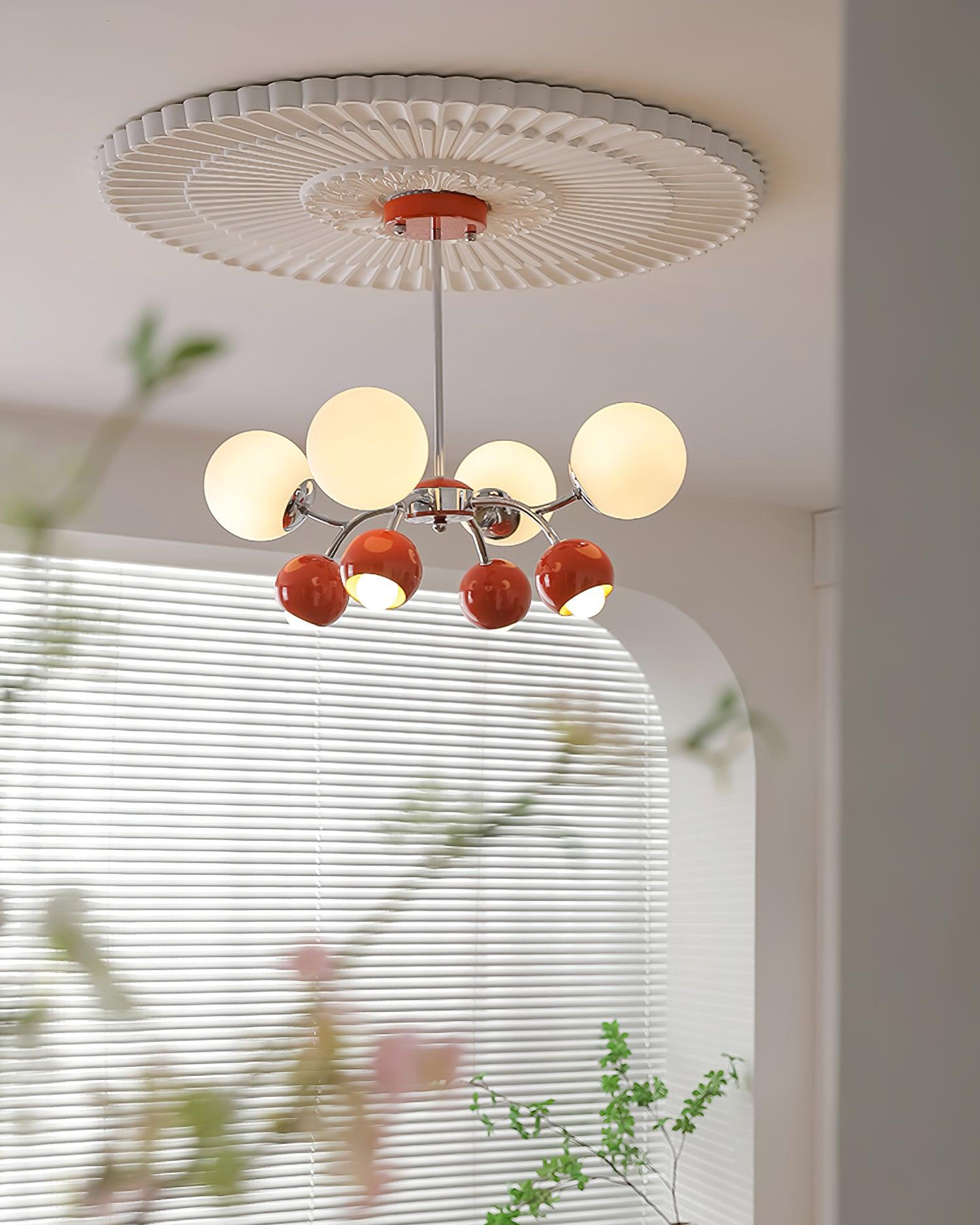 Chandelier Glass Metal Dome Petal Shades Minimalist Ambient Glow - Neutralighting