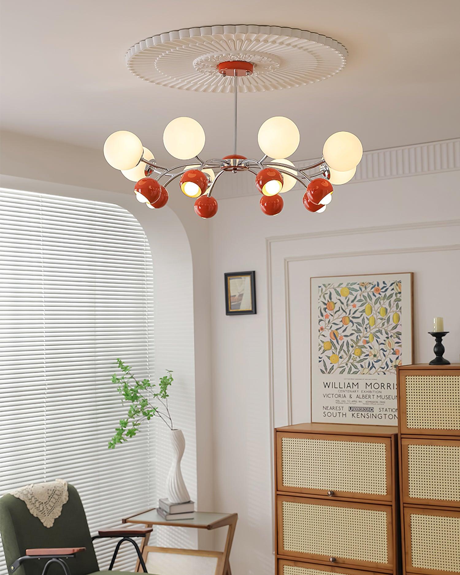 Chandelier Glass Metal Dome Petal Shades Minimalist Ambient Glow - Neutralighting
