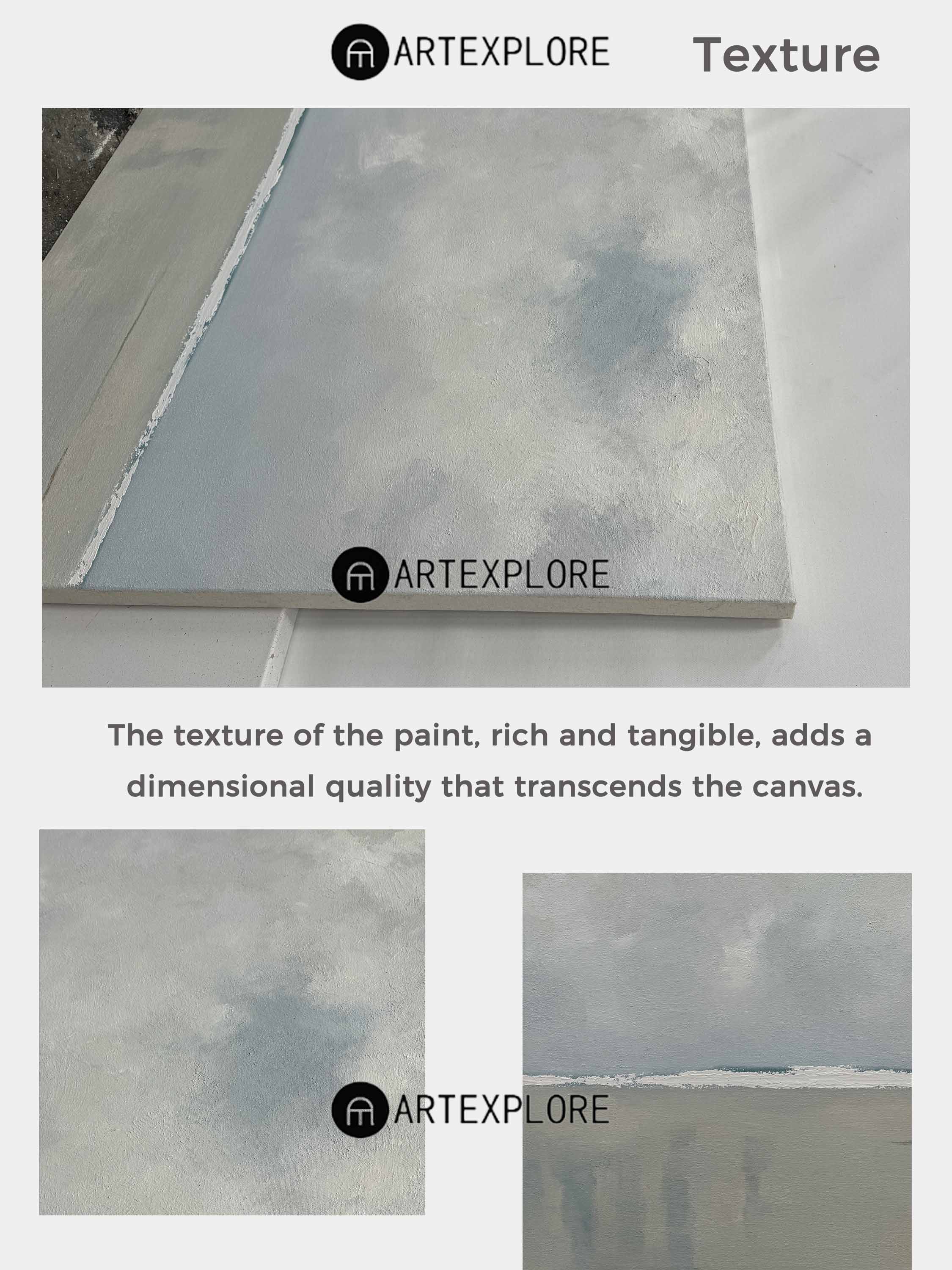 Soft Gray Coastal Seascape Minimalist Wall Art