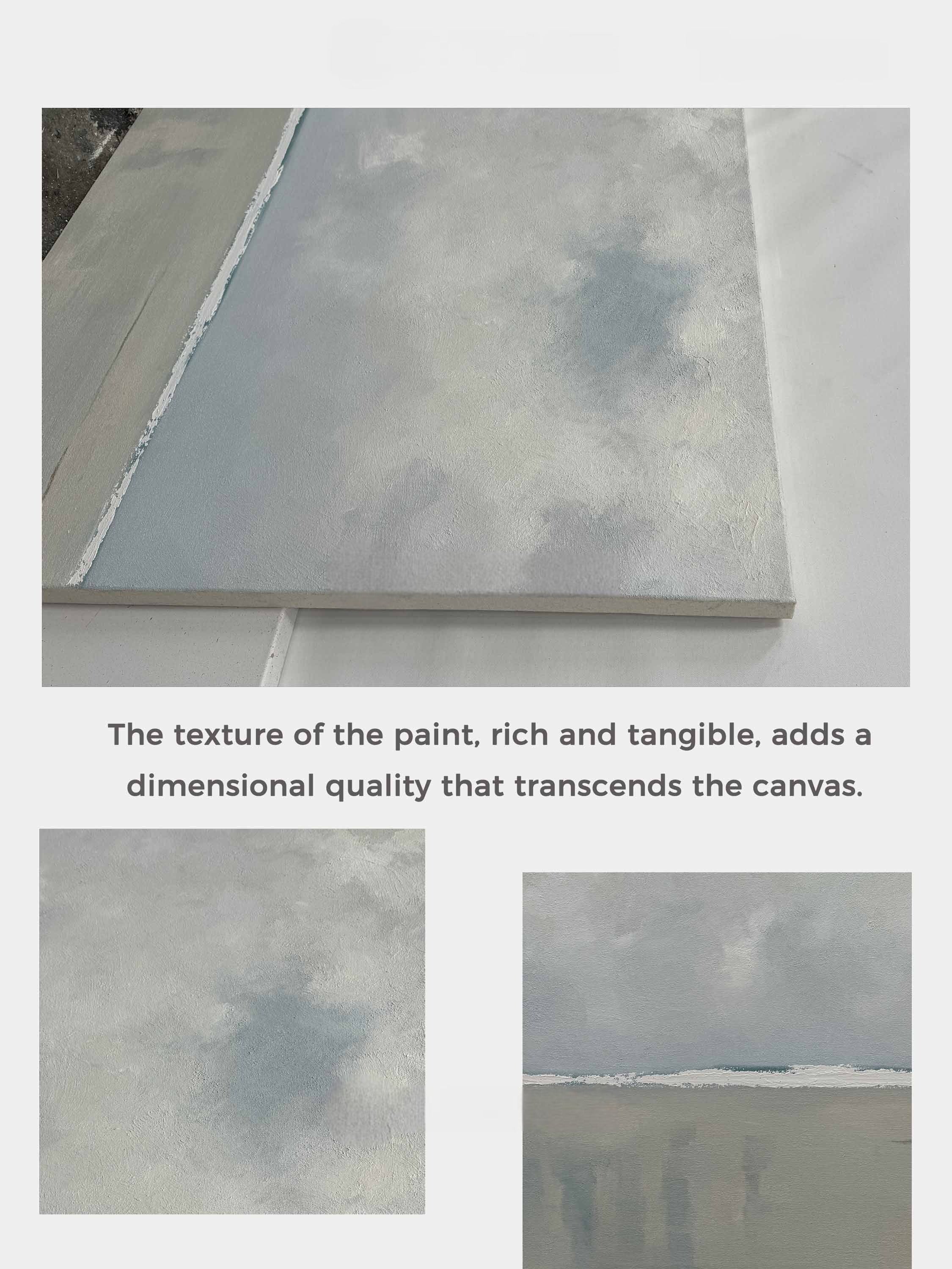 Soft Gray Coastal Seascape Minimalist Wall Art