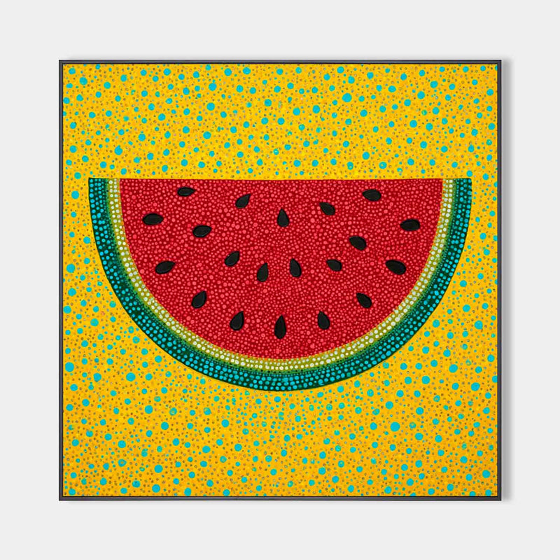Dot Art Watermelon Slice Painting Vibrant