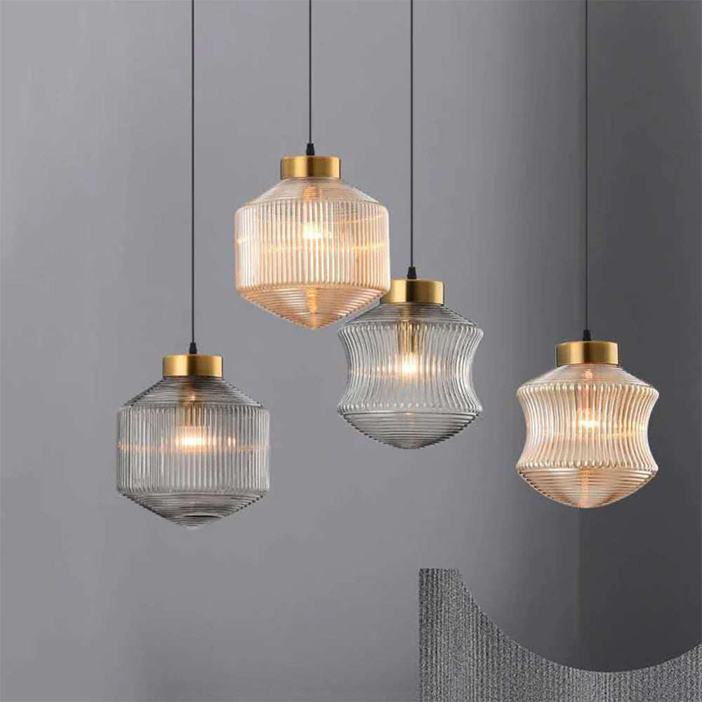 Valentina Modern LED Pendant Light Smoke Gray Glass Bedroom - Neutralighting