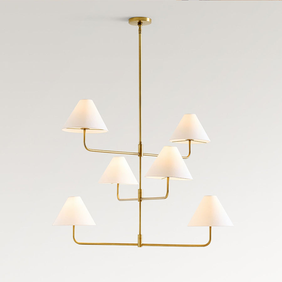 Zoruvyh Three Tier Vintage Industrial Fabric Metal Chandelier - Neutralighting