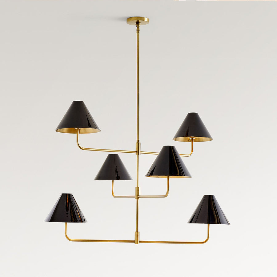 Zoruvyh Three Tier Vintage Industrial Fabric Metal Chandelier - Neutralighting