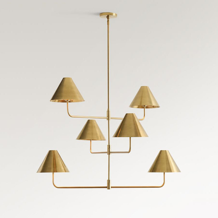 Zoruvyh Three Tier Vintage Industrial Fabric Metal Chandelier - Neutralighting