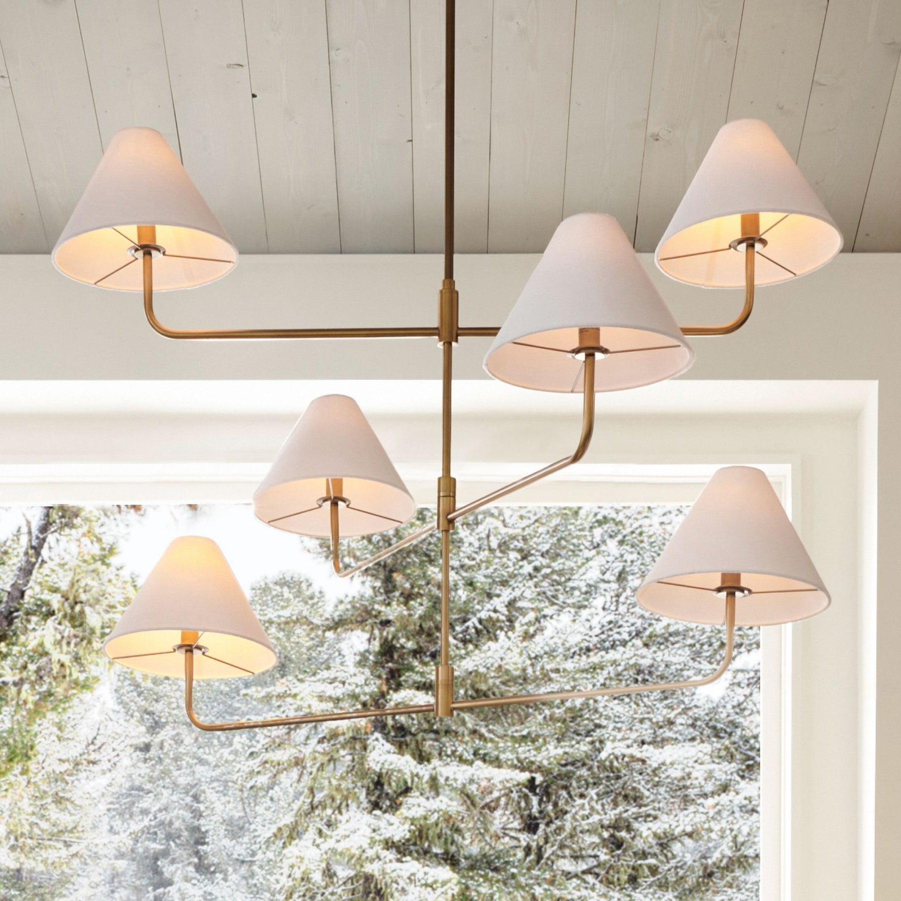 Zoruvyh Three Tier Vintage Industrial Fabric Metal Chandelier - Neutralighting