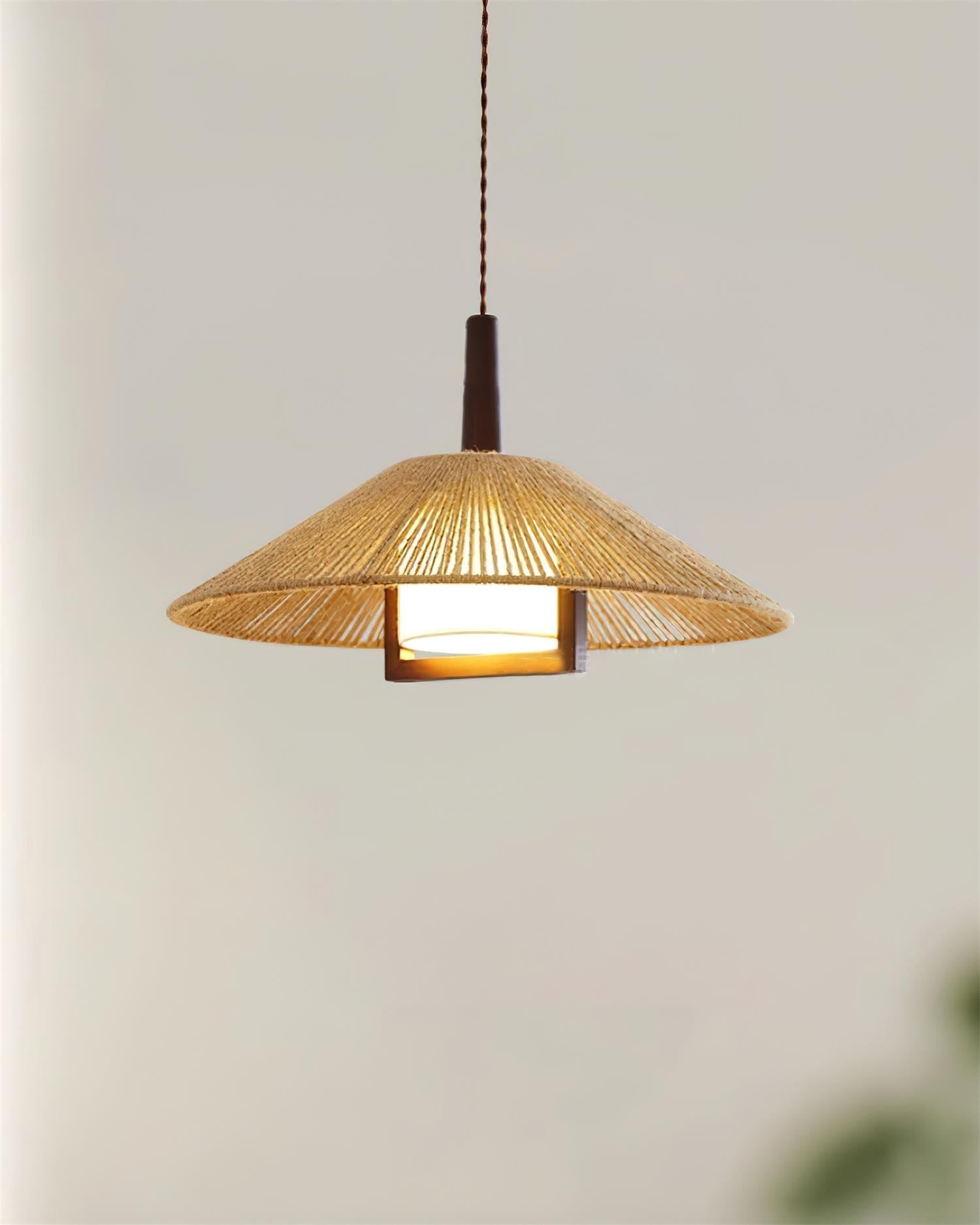 Fidoya Woven Rattan Cone Pendant Light - Neutralighting
