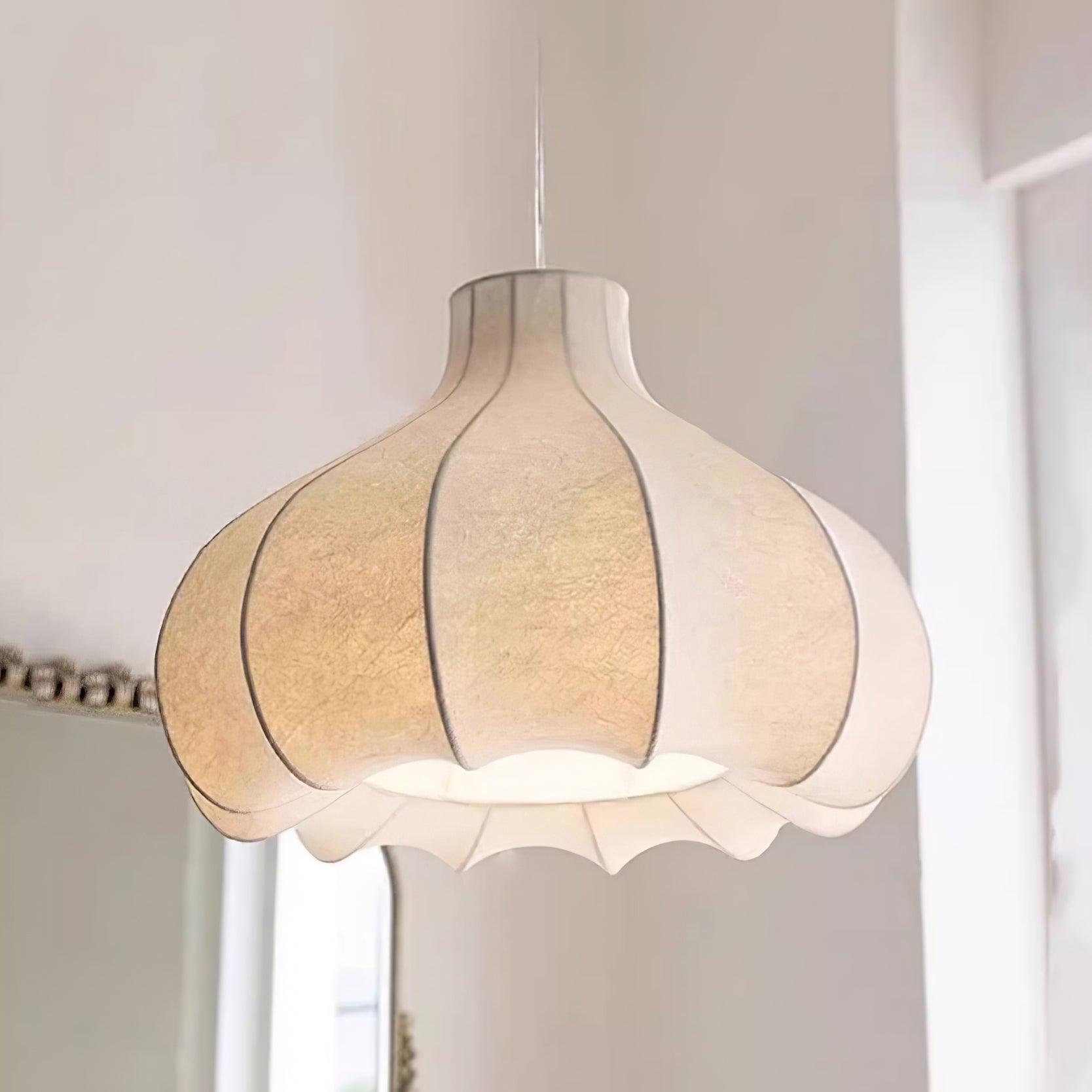Pendant Light Silky Pleated Silk Shade White - Neutralighting