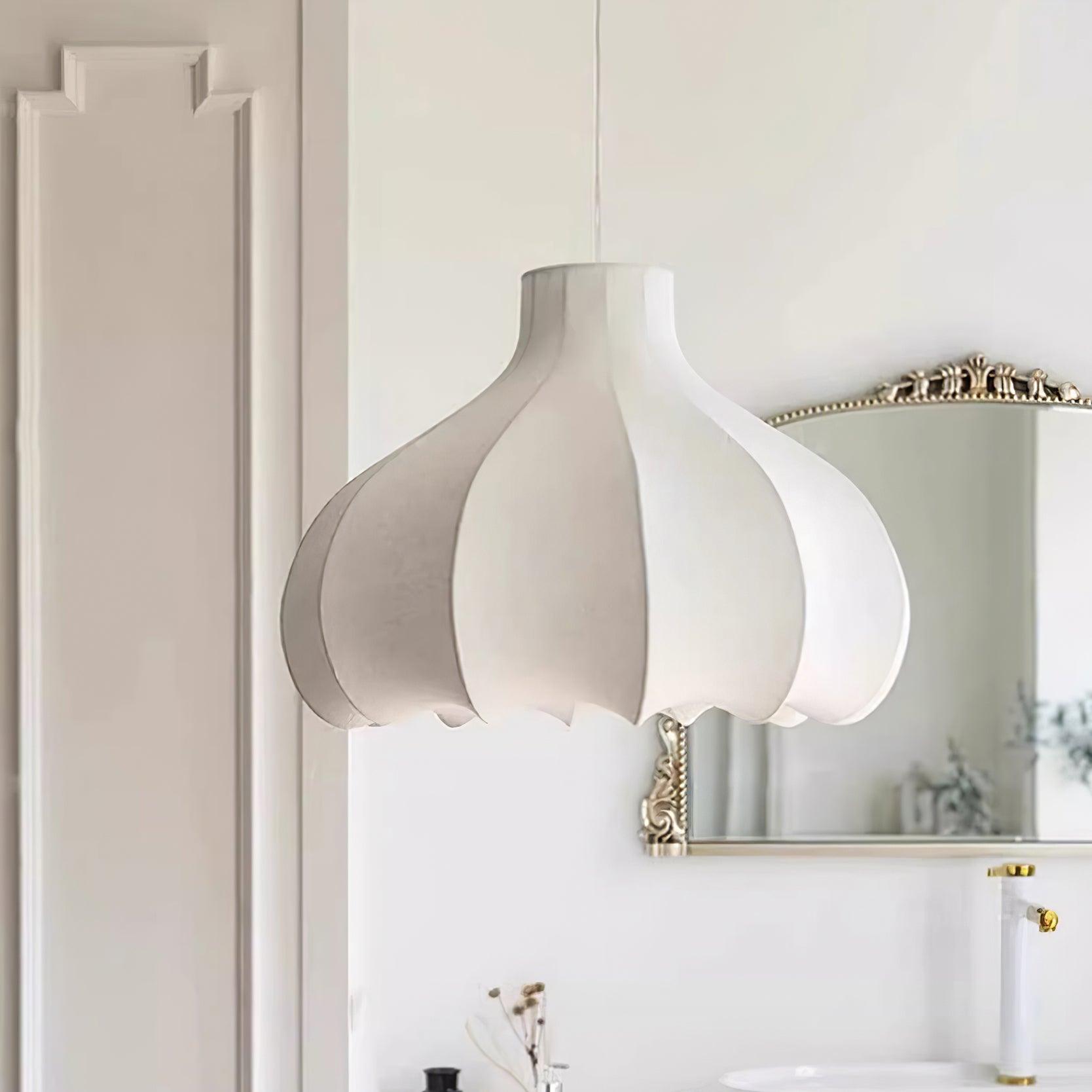 Pendant Light Silky Pleated Silk Shade White - Neutralighting
