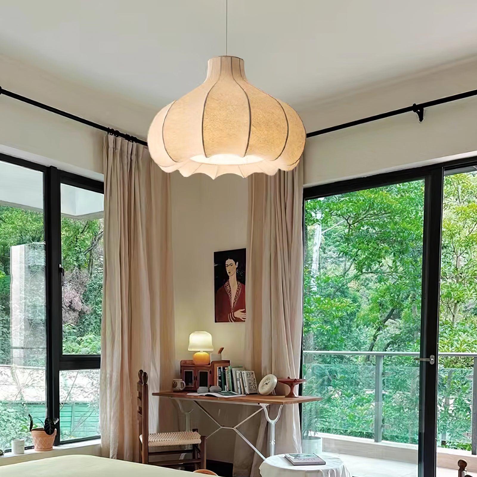Pendant Light Silky Pleated Silk Shade White - Neutralighting