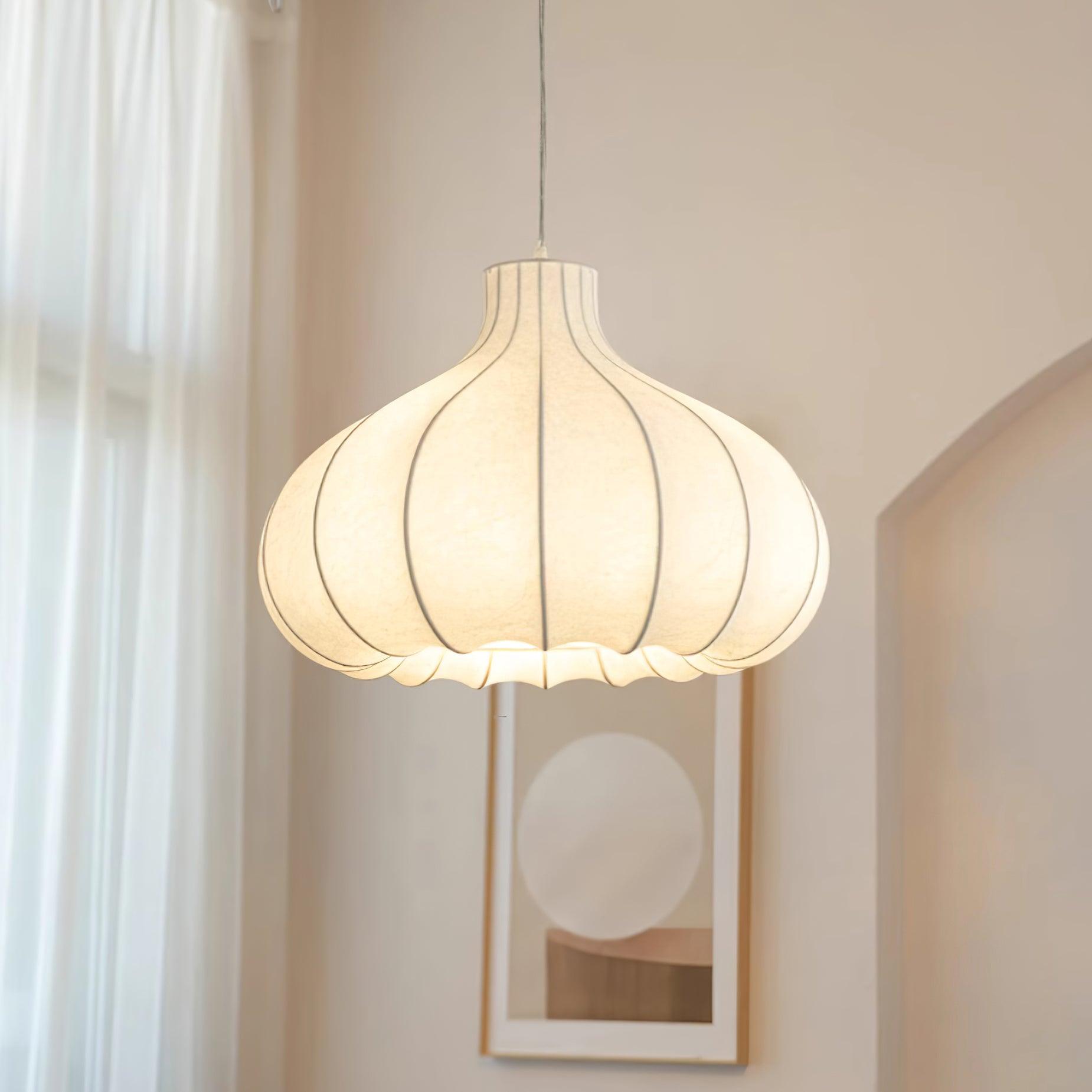 Pendant Light Silky Pleated Silk Shade White - Neutralighting