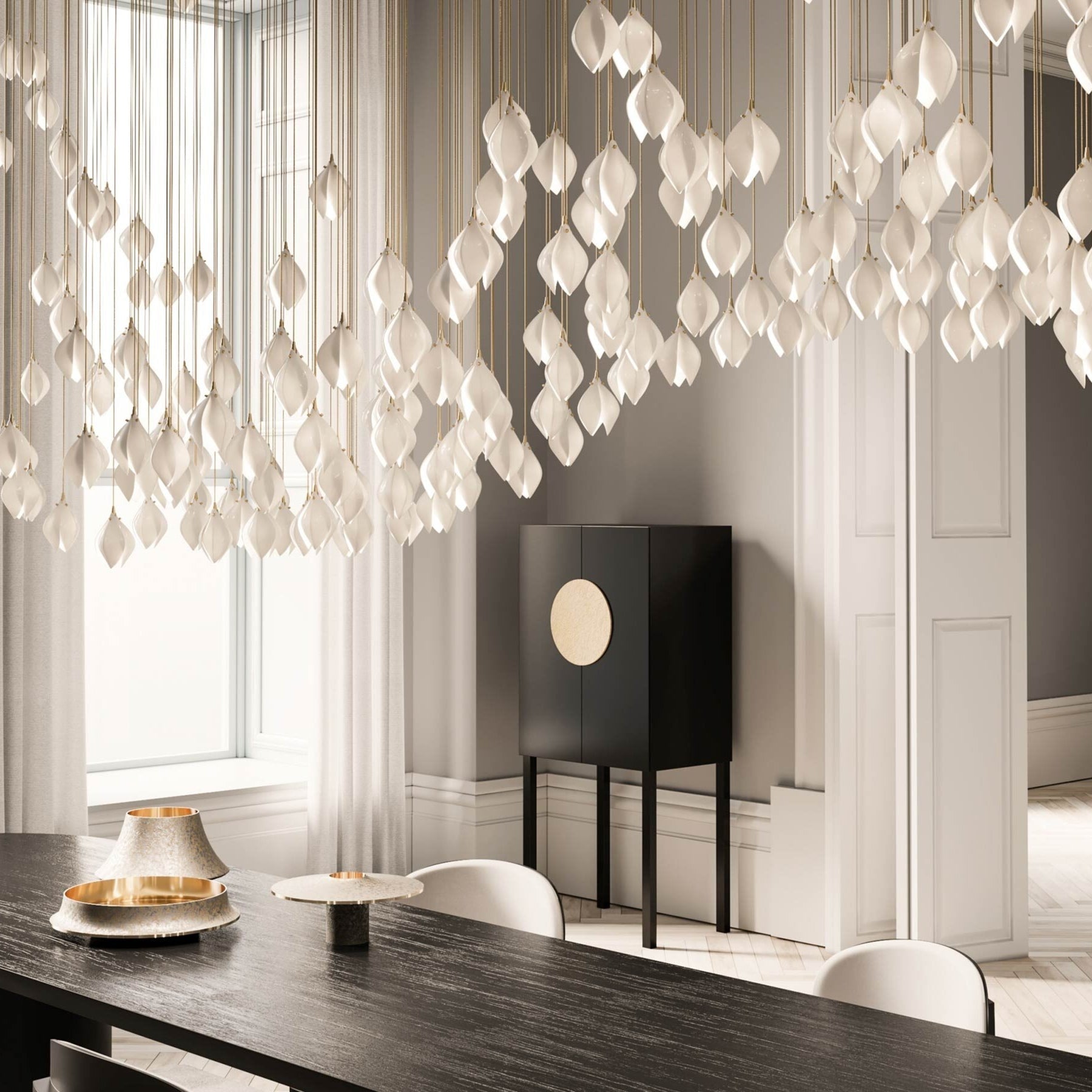Olivia Luxury Metal Ceramic Pendant Light Living Room Bedroom - Neutralighting
