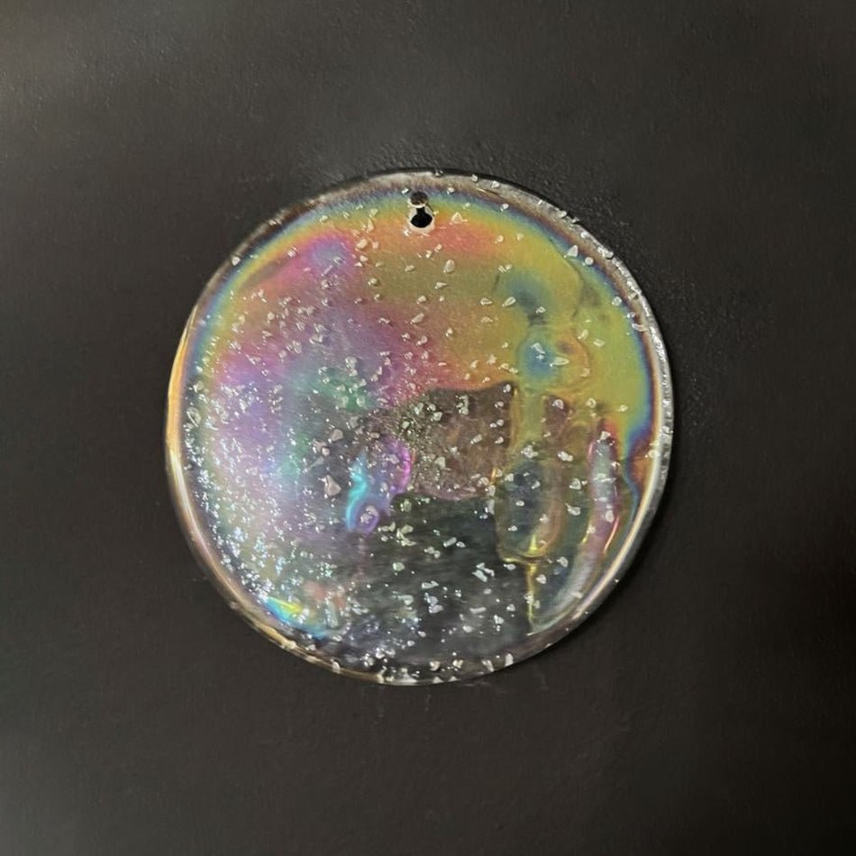 Aurora Chandelier Iridescent Murano Glass Disc
