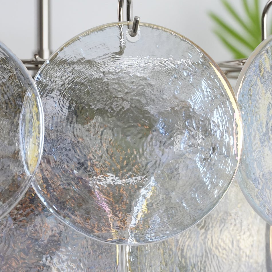 Aurora Chandelier Iridescent Murano Glass Disc