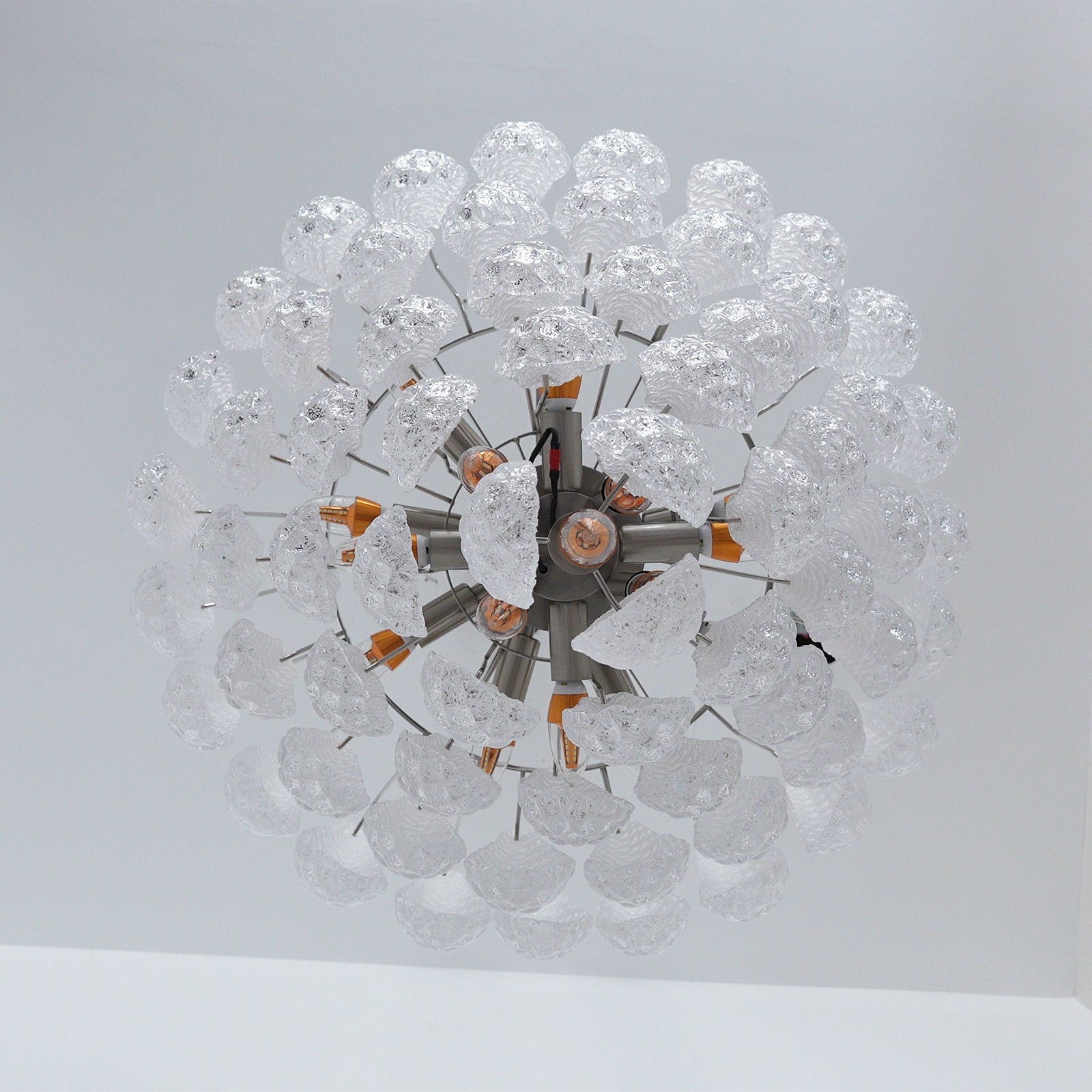Aurora Chandelier Clear Murano Glass Dewdrop Layered