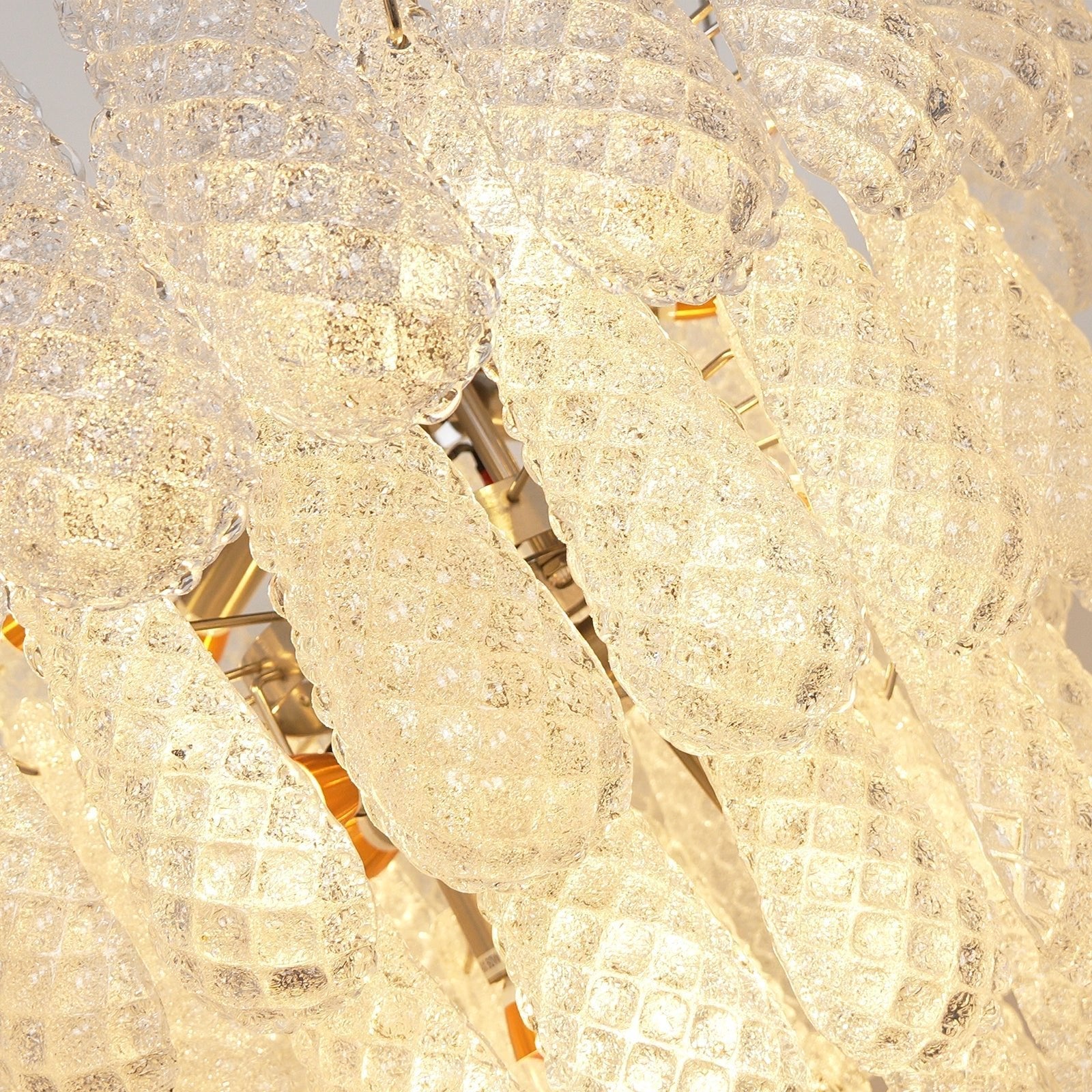 Aurora Chandelier Clear Murano Glass Dewdrop Layered