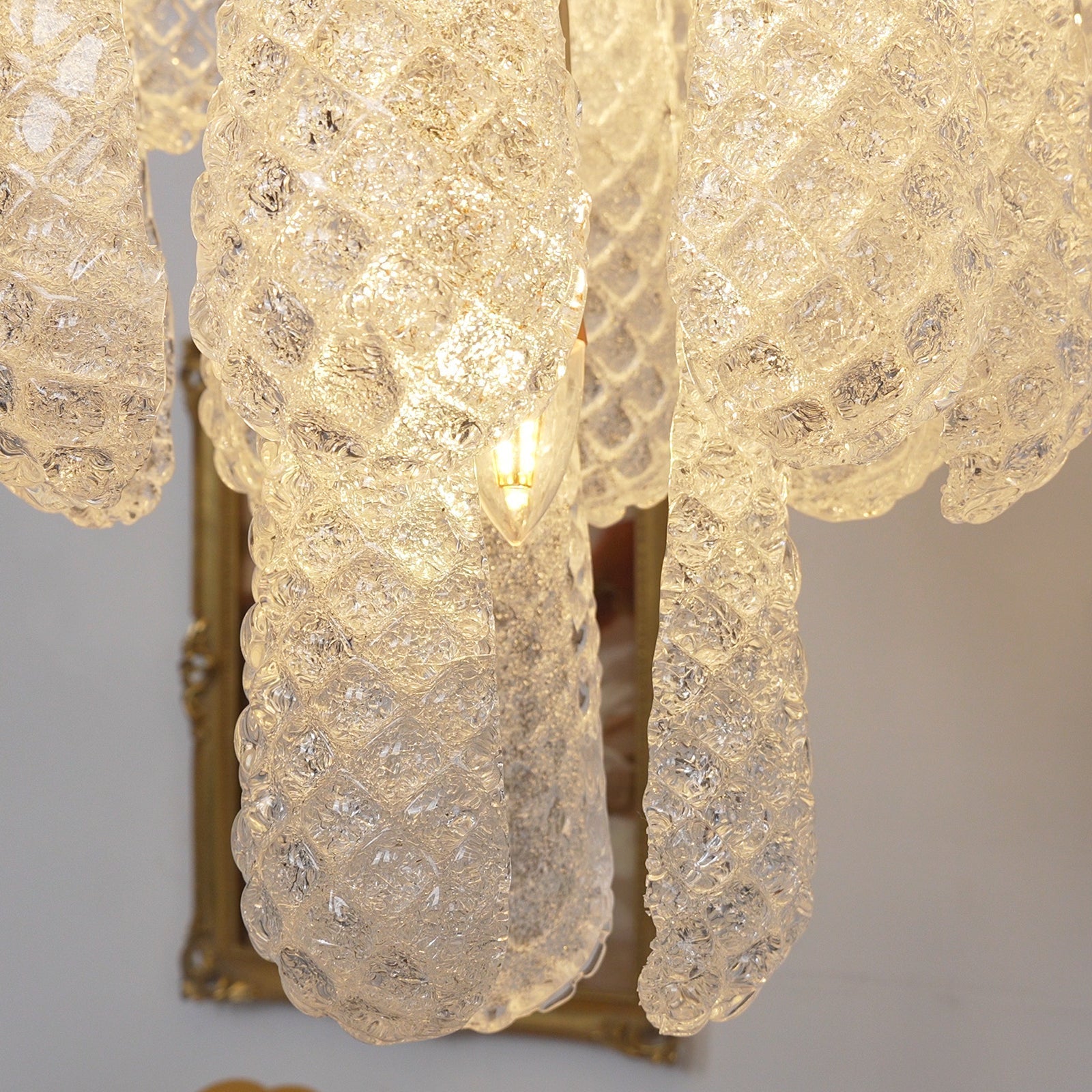 Aurora Chandelier Clear Murano Glass Dewdrop Layered