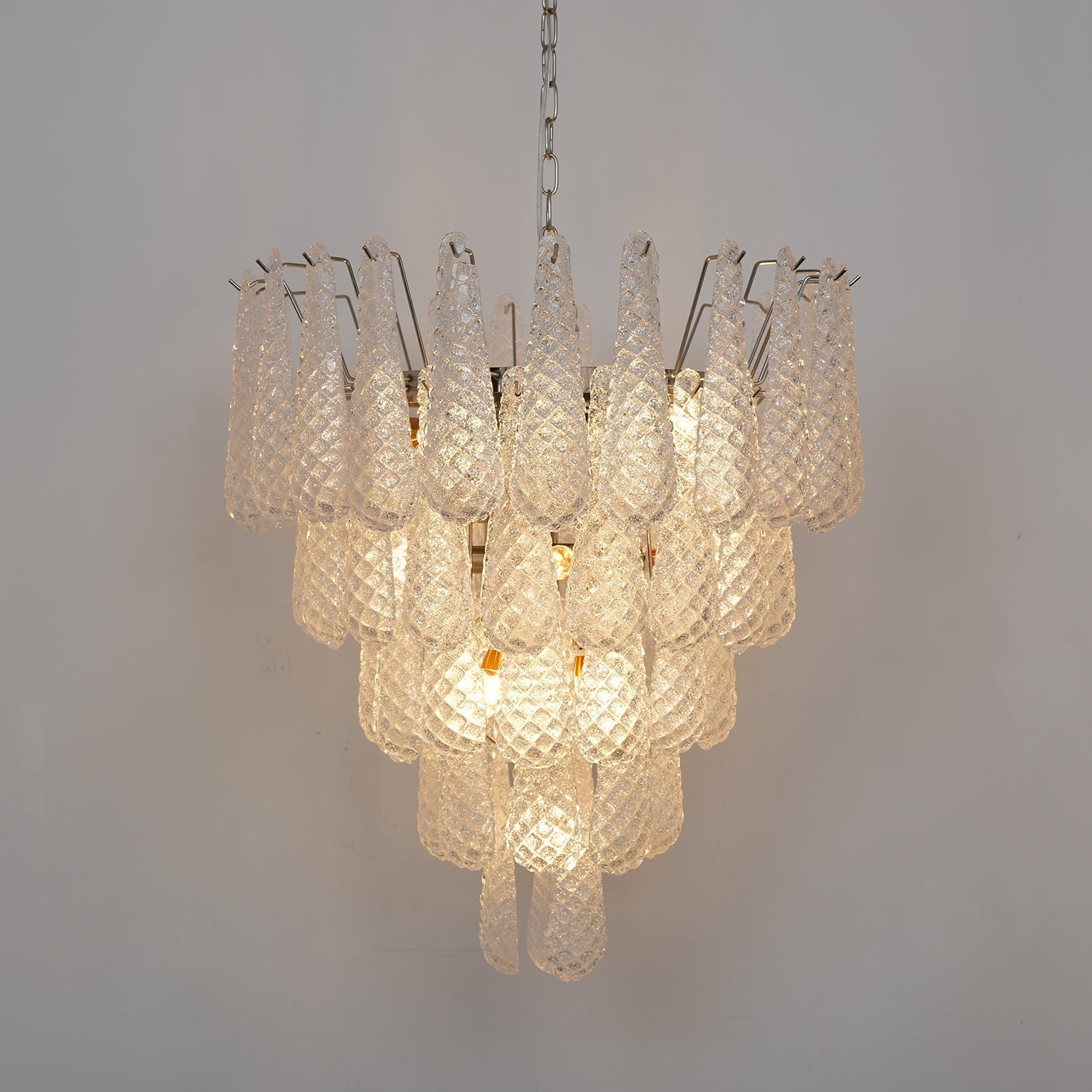 Aurora Chandelier Clear Droplets Murano Glass Waterfall Diamond