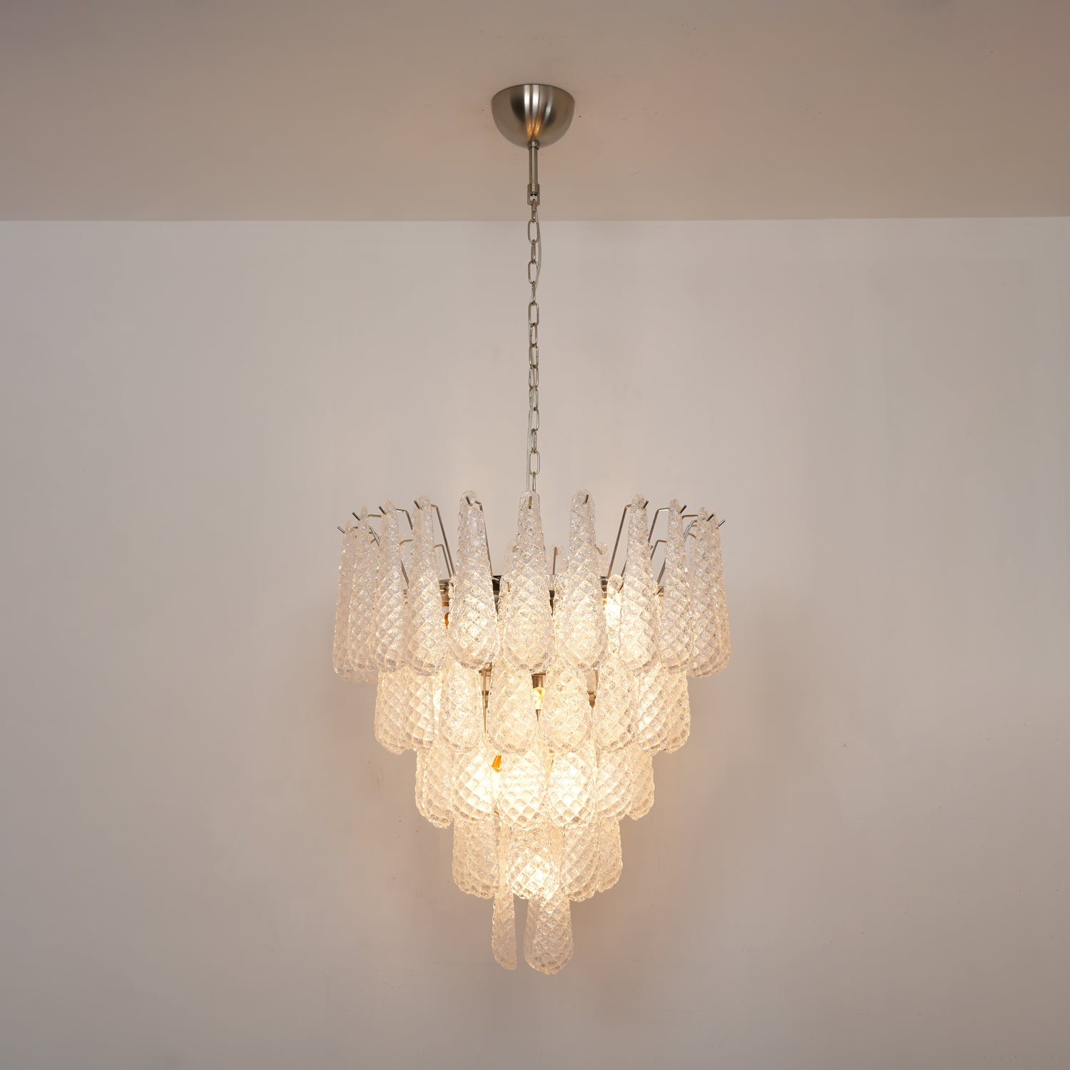 Aurora Chandelier Clear Droplets Murano Glass Waterfall Diamond