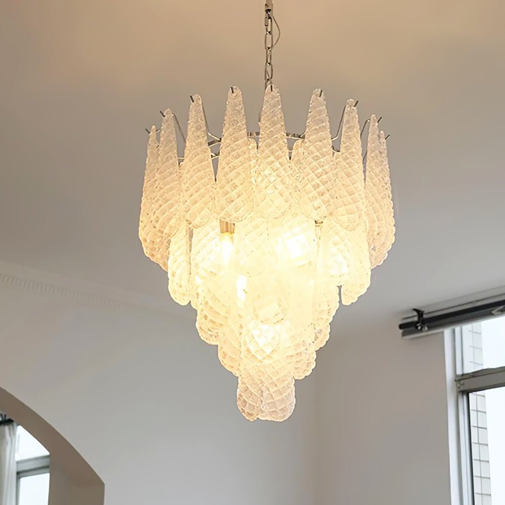 Aurora Chandelier Clear Droplets Murano Glass Waterfall Diamond