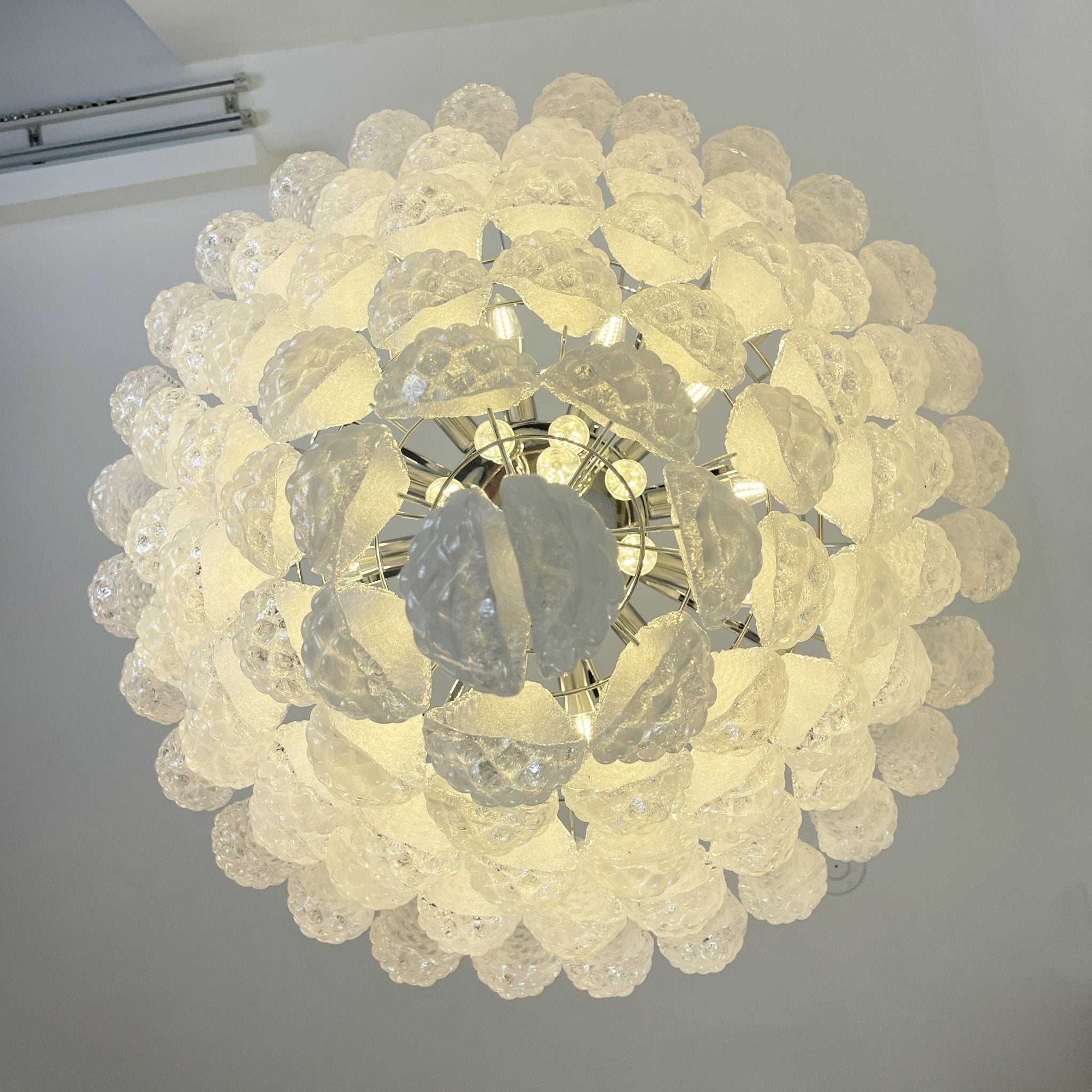 Aurora Chandelier Clear Droplets Murano Glass Waterfall Diamond