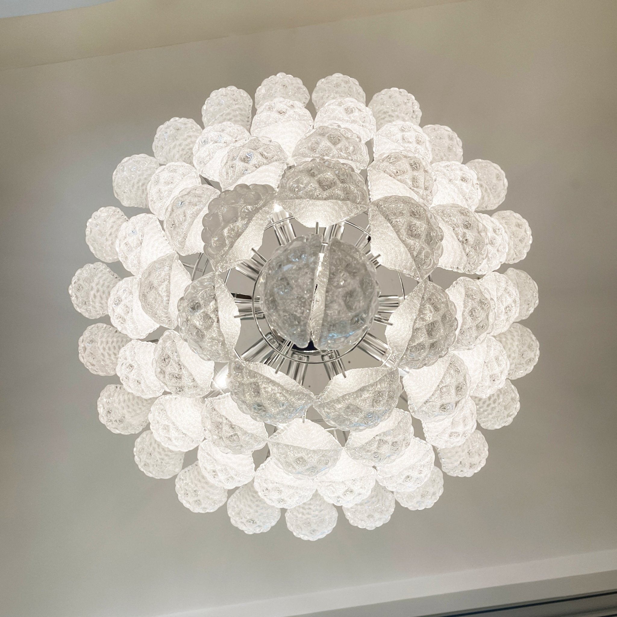 Aurora Chandelier Clear Droplets Murano Glass Waterfall Diamond