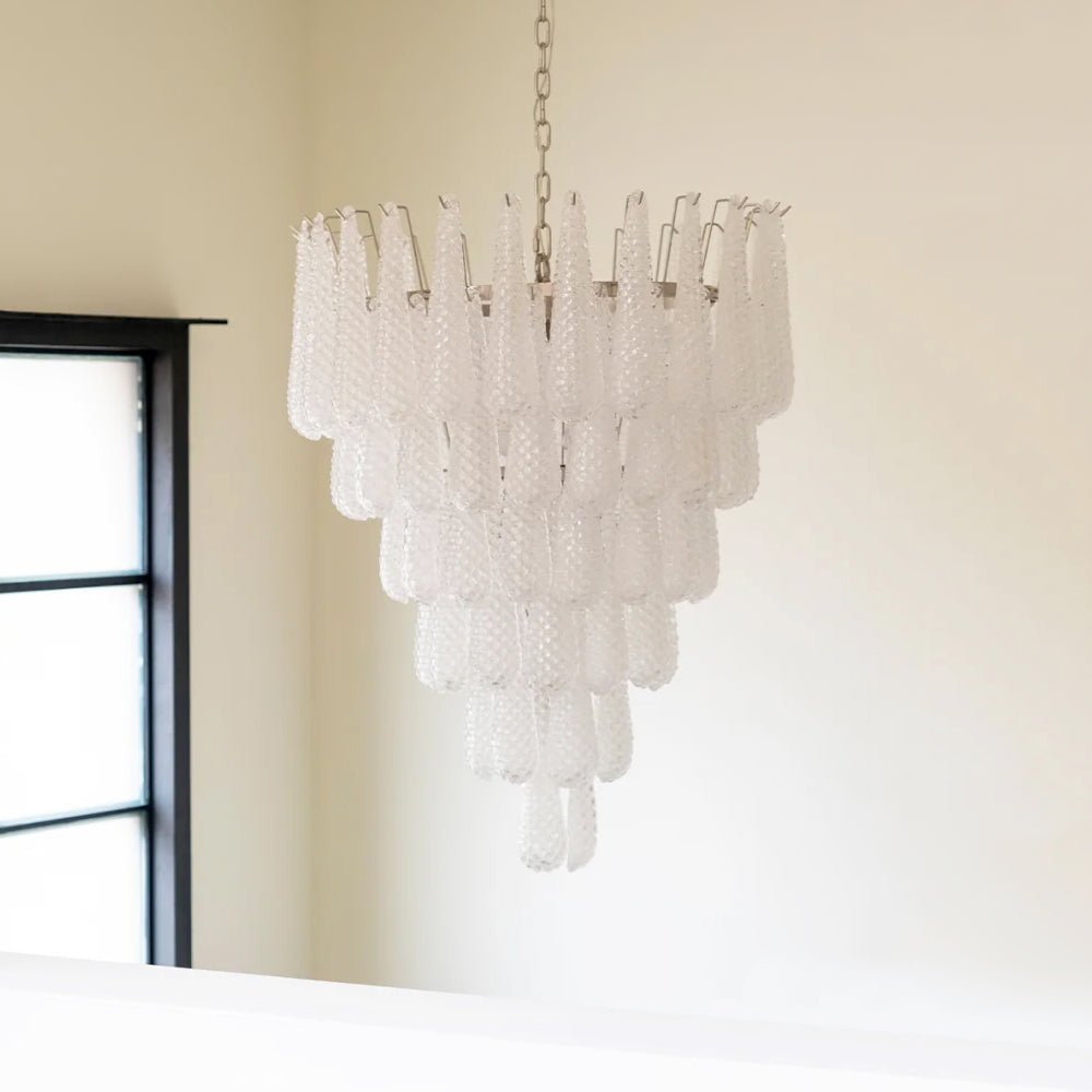 Aurora Chandelier Pinecone Murano Glass Textured Luxury