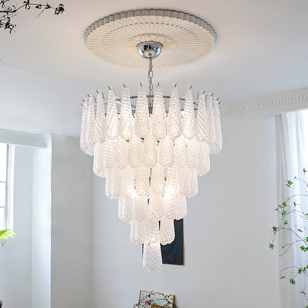 Aurora Chandelier Pinecone Murano Glass Textured Luxury