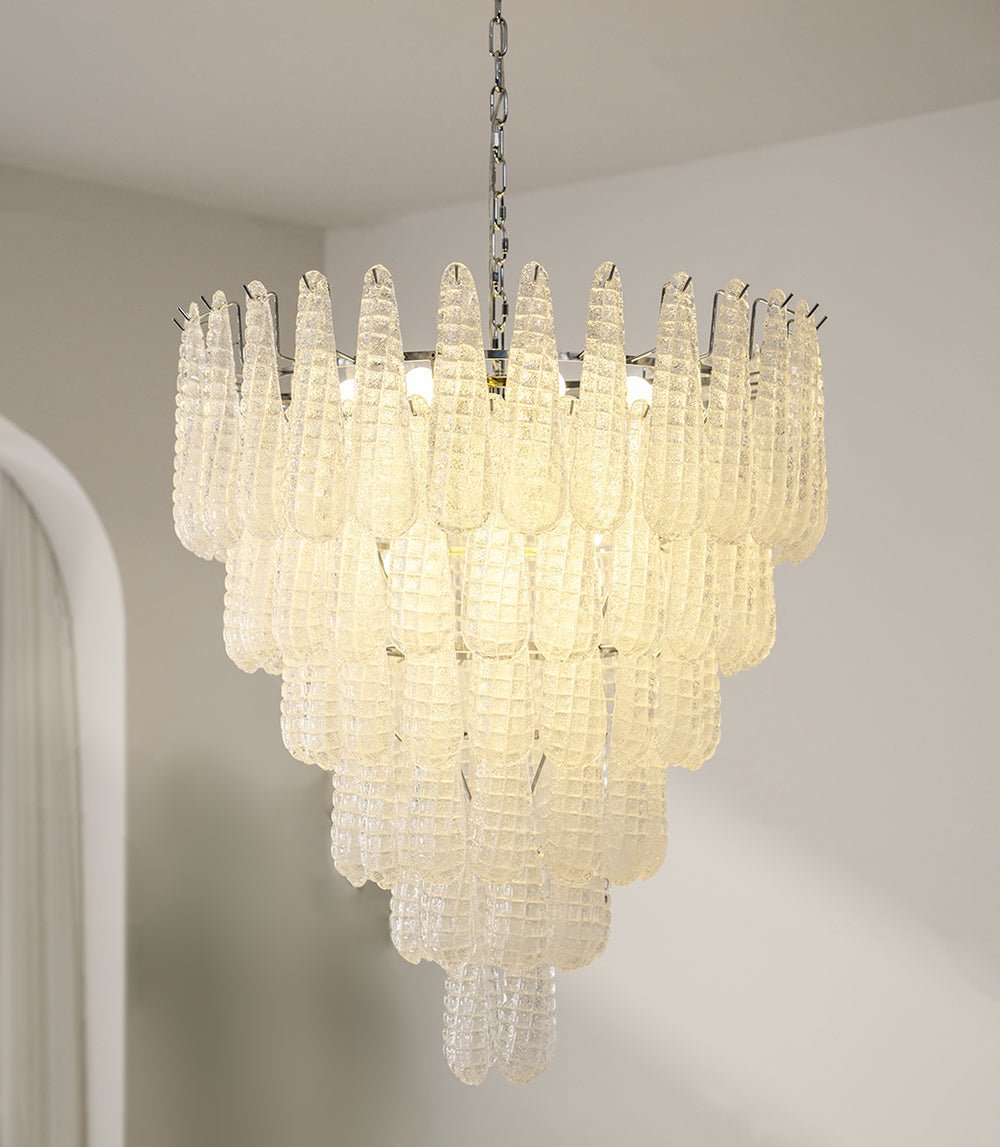 Aurora Chandelier Pinecone Murano Glass Textured Luxury