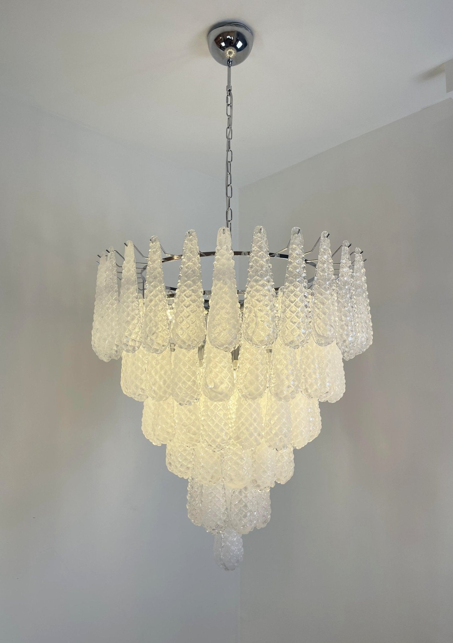 Aurora Chandelier Pinecone Murano Glass Textured Luxury