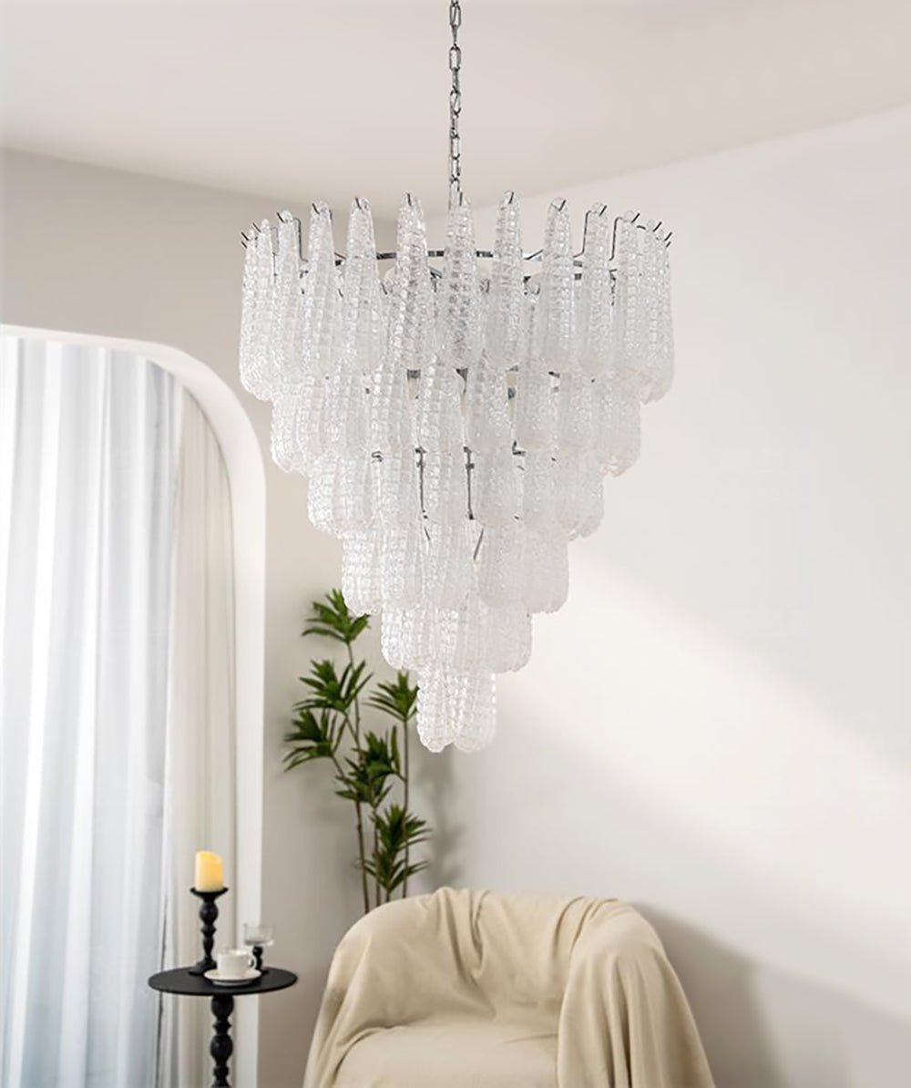 Aurora Chandelier Pinecone Murano Glass Textured Luxury